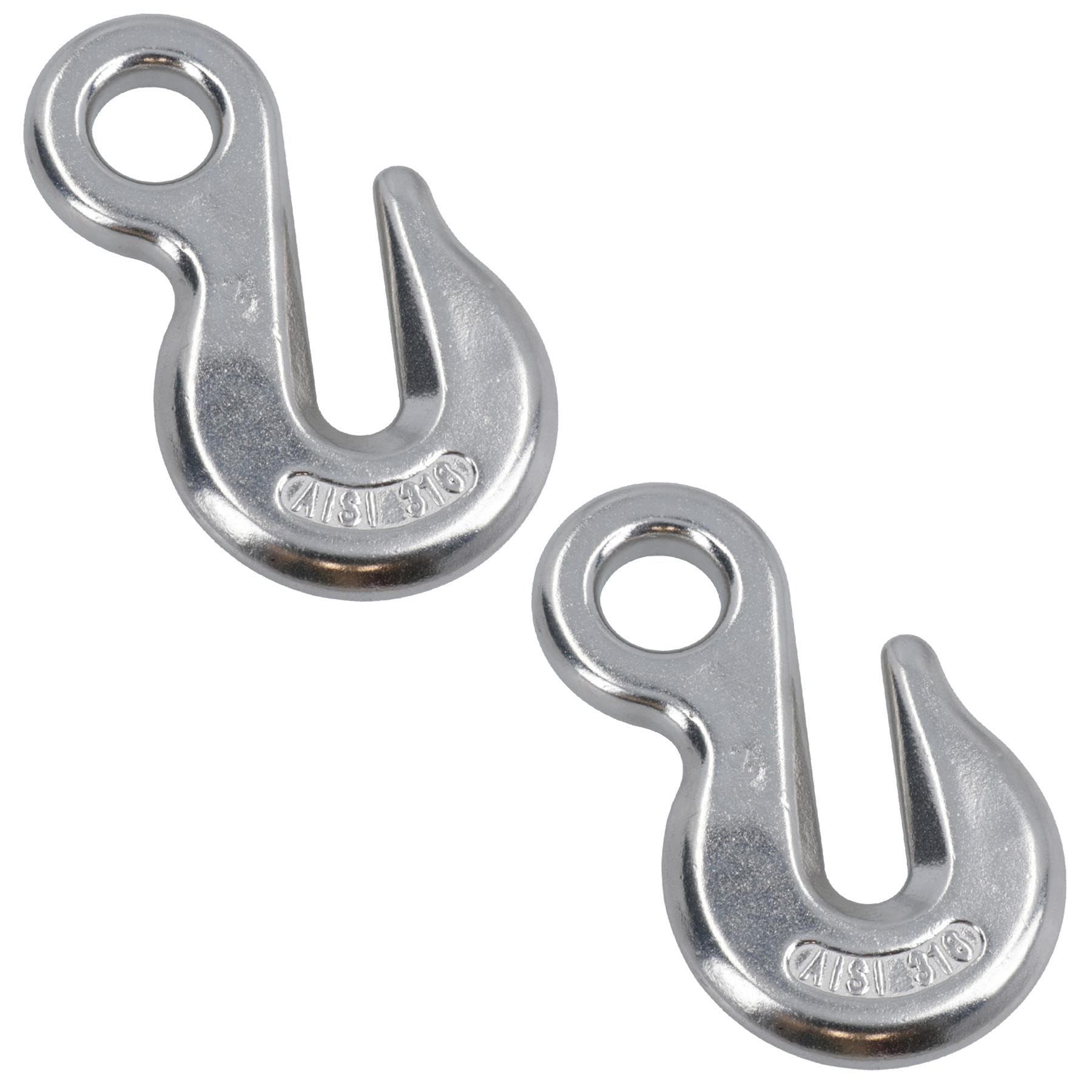 Ab Tools 6Mm (1/4In) Eye Grab Hook 316 Stainless Steel Chain Holder Lifting Marine 2Pc
