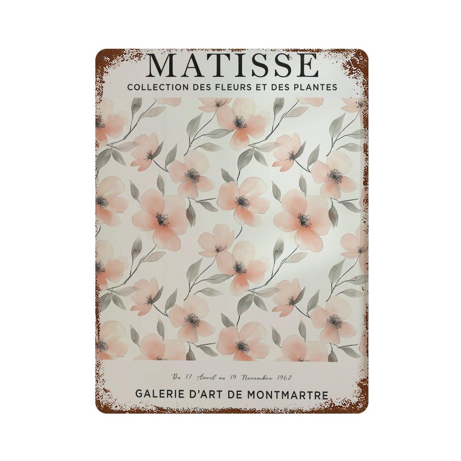 xiaoxiaoshen Henri Matisse Flower Market Peach Flower. Plant. Botanical Wall Decor Art Metal Tin Poster Modern Home Decor Art Home Bar Shop Decorations Vintage Sign 40x30cm