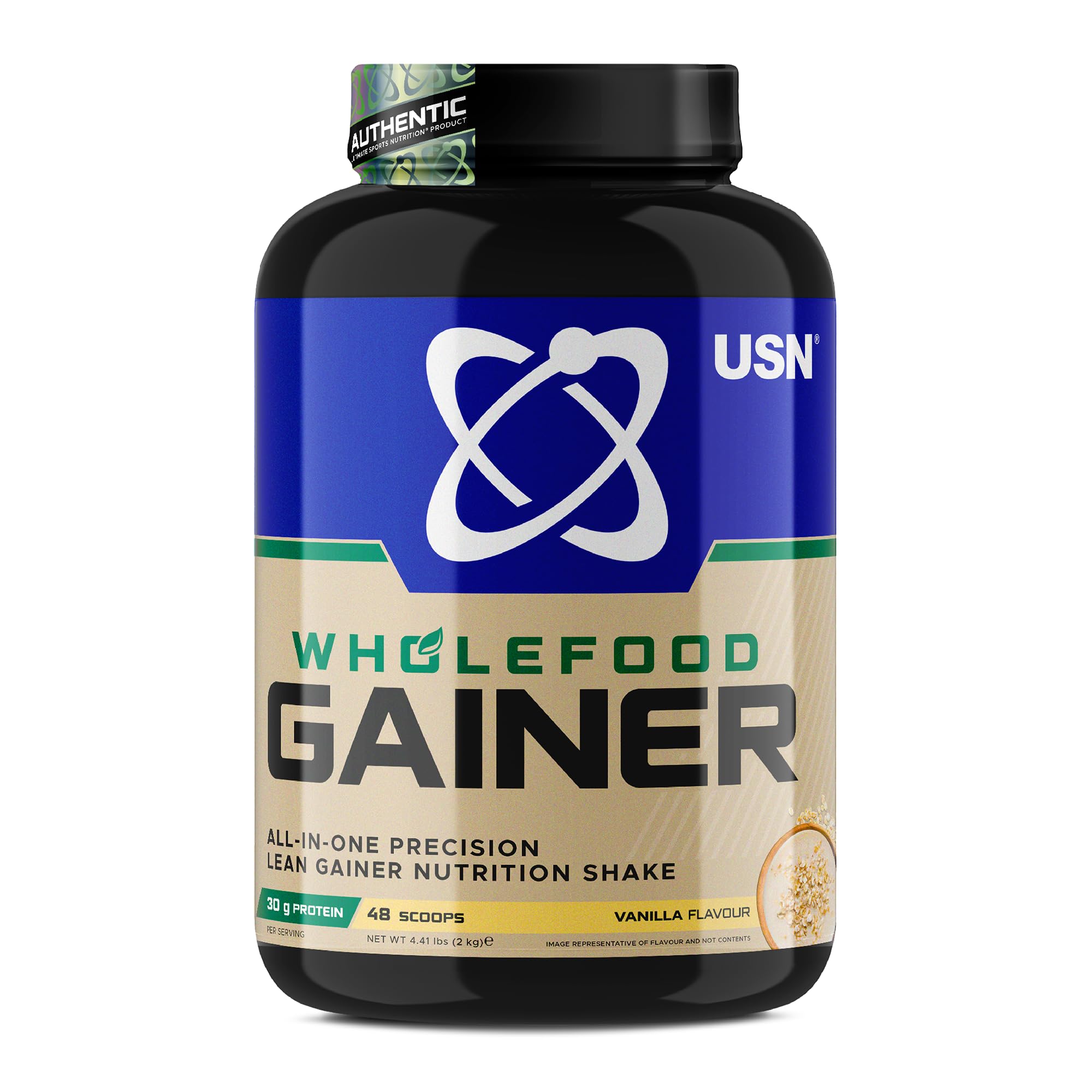 Usn Wholefood Gainer Vanilla All-In-One Vegan Protein Powder Shake (2Kg): Workout-Boosting, All Natural Ingredient Protein Powder For Muscle Gain