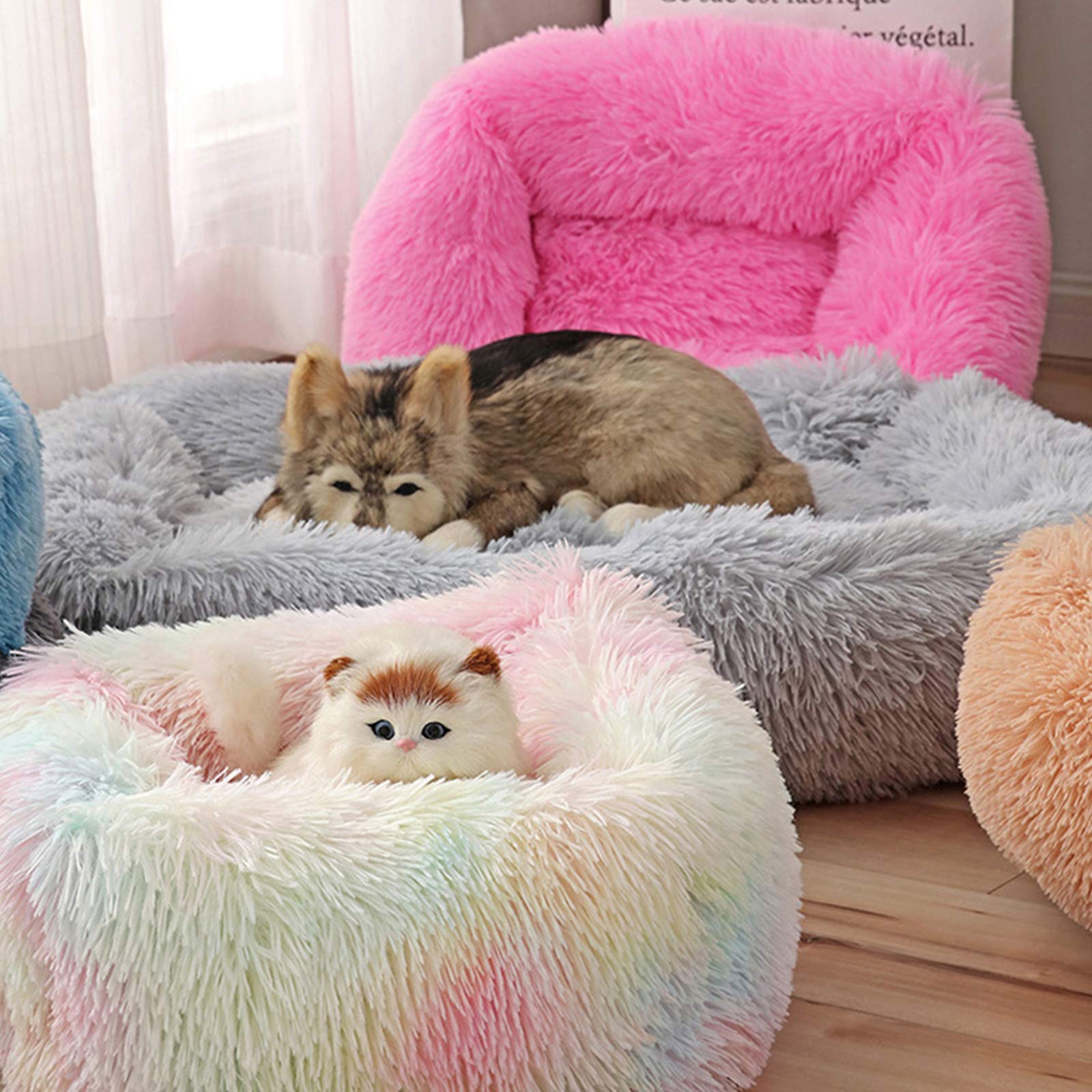 pawstrip Dog Bed, Soft Long Plush Winter Cat Bed - Image 4
