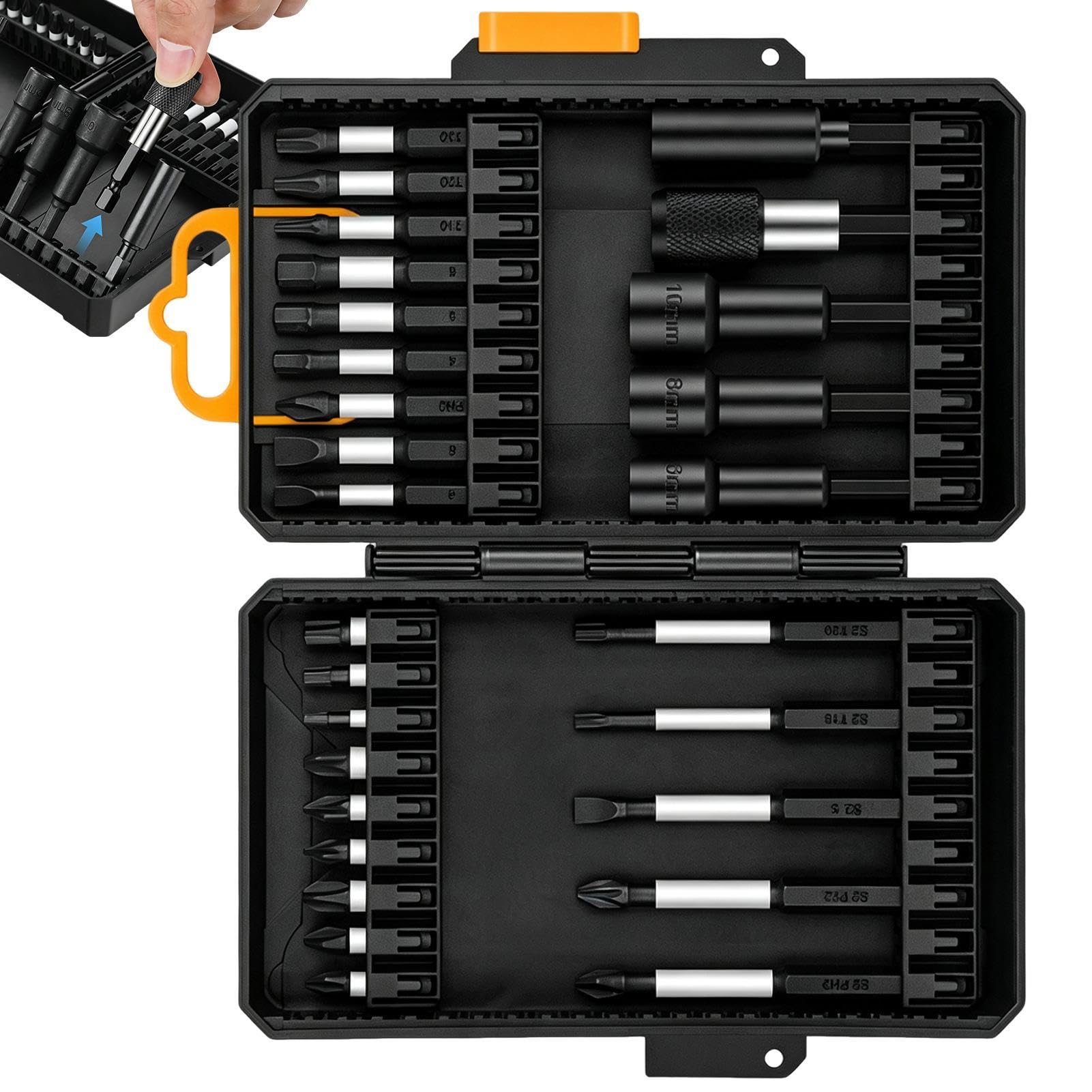 Lot de 28 embouts de tournevis portables en alliage d'acier