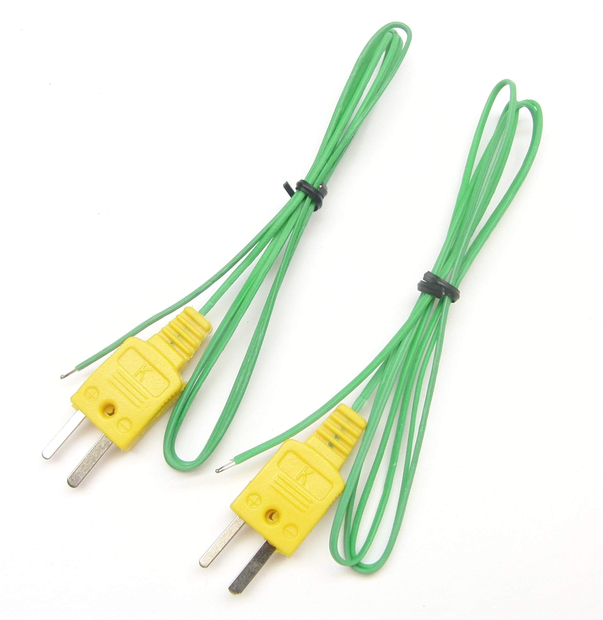 K-Type Thermocouple Temperature Sensor Wire Probe FEP Plastic Insulation TC-1 Set of 2