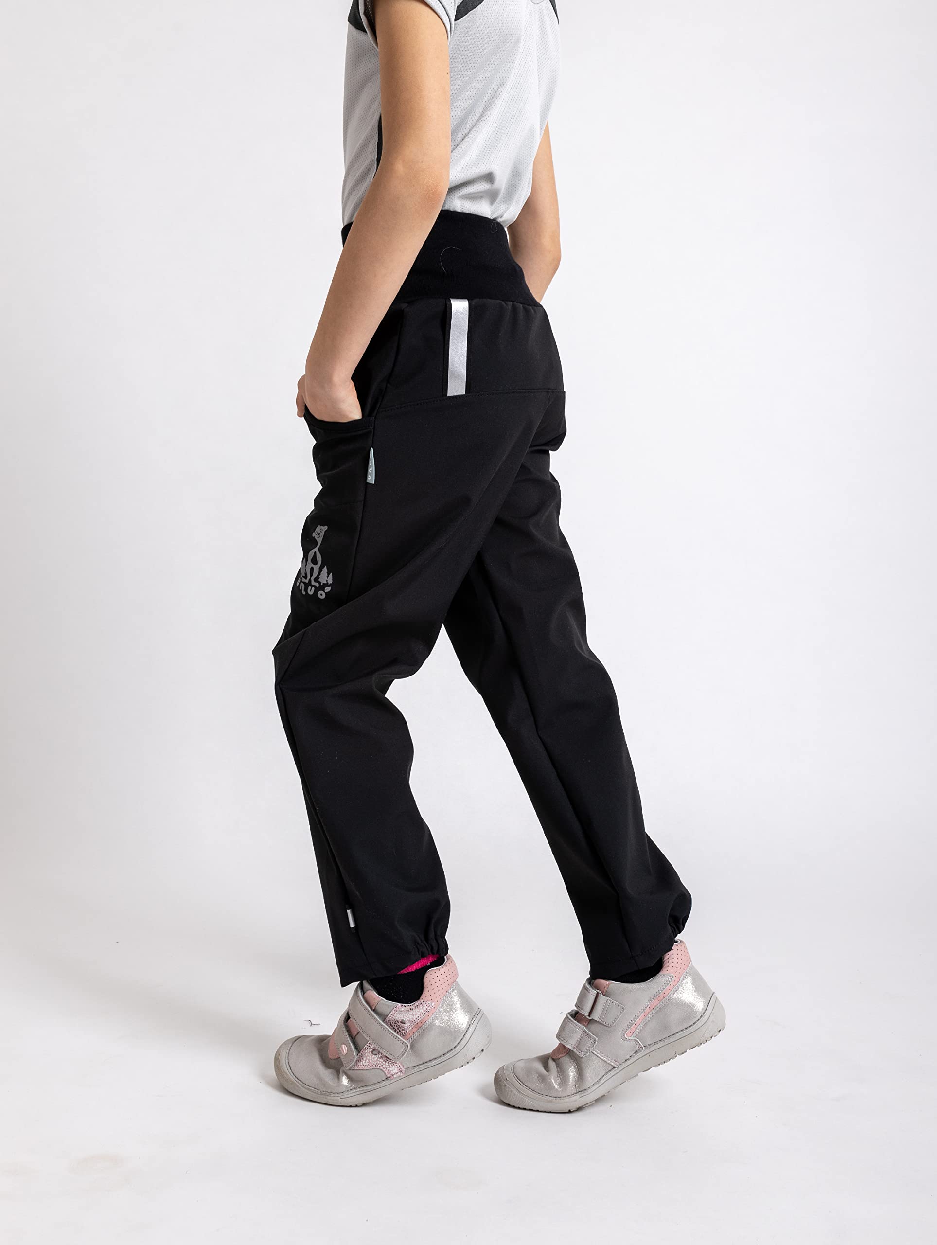 Kinder Unisex Softshell Hose mit Fleece Wasserabweisend und Winddichte Atmungsaktive Outdoorhose Funktionshose Basic