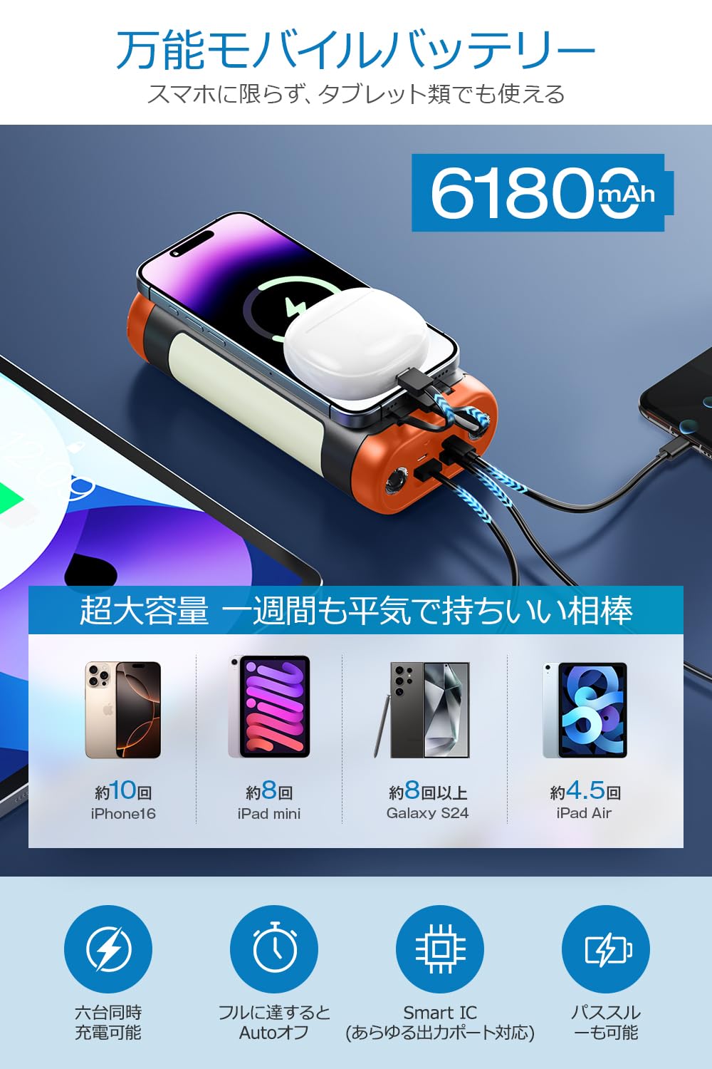 大容量ソーラーパワーバンク MODEL V40 大容量ソーラーパワーバンク MODEL V40