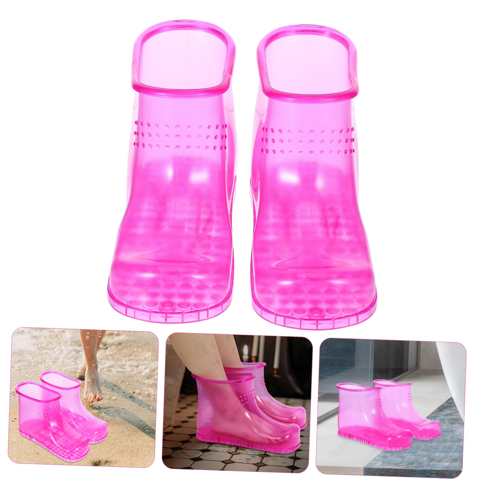 TOPBATHY Fußbadschuhe Zufälliger Stil Pvc Material für Große Füße bis Größe 45 mit Massage Sohlen Design Leichter Reinigung für Sauna und Fußpflege zu Hause