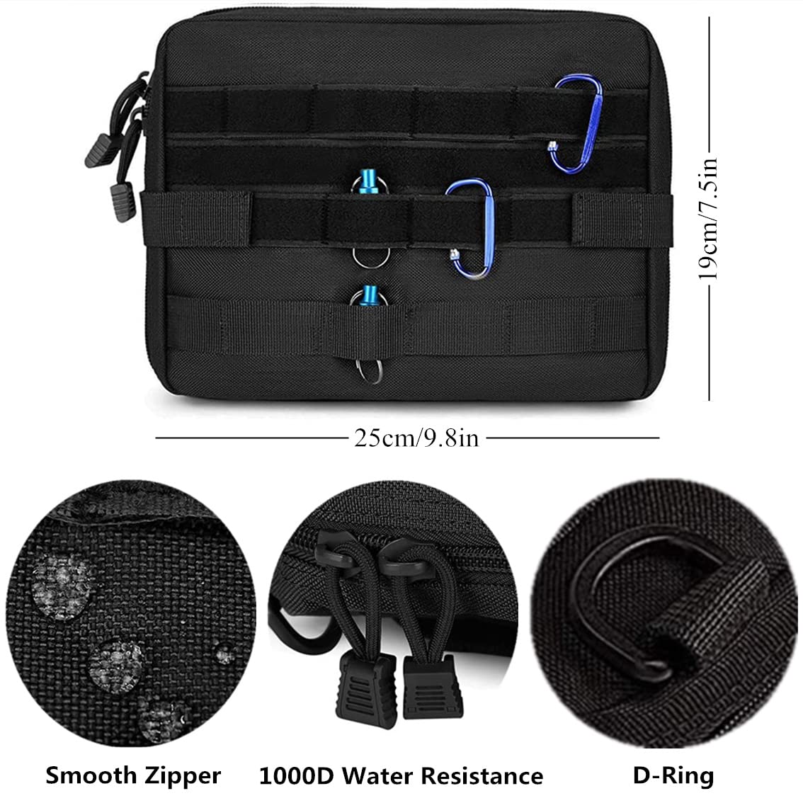 YONCONO Tactical Molle Pouch, Medical Admin EDC Utility Bag, Military Backpack Small Gear Gadget Organizer for Hunting Camping Outdoor - Image 3