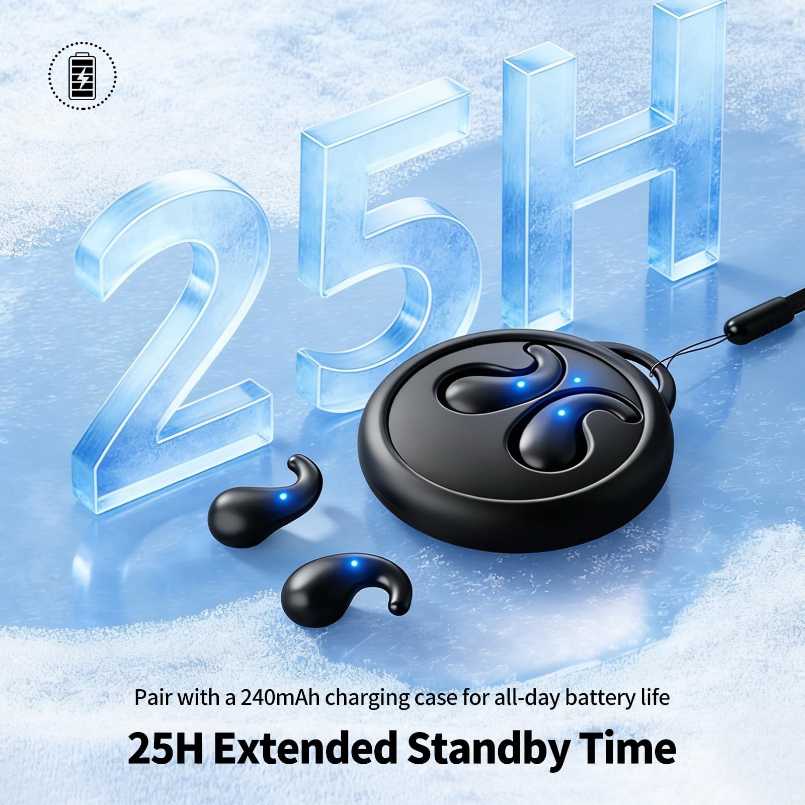 Tapones para los oídos para dormir. Mini auriculares invisibles inalámbricos Bluetooth 5.4 tipo miniatura con cancelación de ruido para oídos pequeños, adecuados para uso en sueño (blanco)