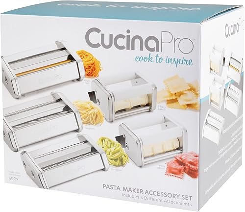 Miniatura 4 de Ultimate - Juego de accesorios para máquina de pasta, cinco (5) cortadores diferentes para espaguetis caseros, fettucini, ravioles, cabello de