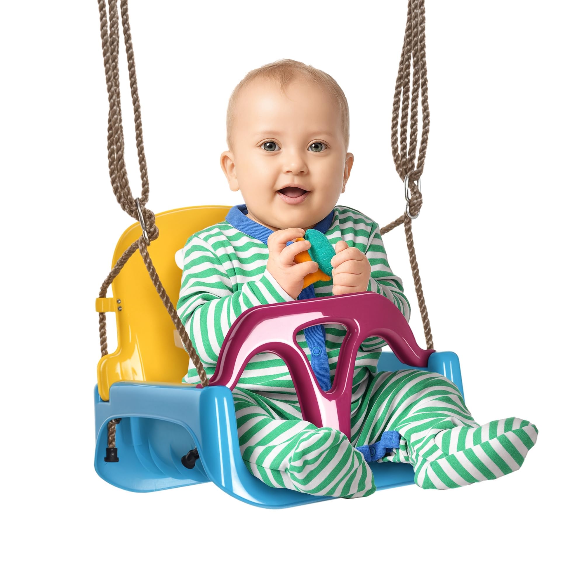 Outsunny Sky Blue Swing Seat For Toddler, 3 In 1 Baby Swing With Seat Belt, Adjustable Ropes For Indoor, Outdoor, Playground, Garden, Seat Only, Light Blue