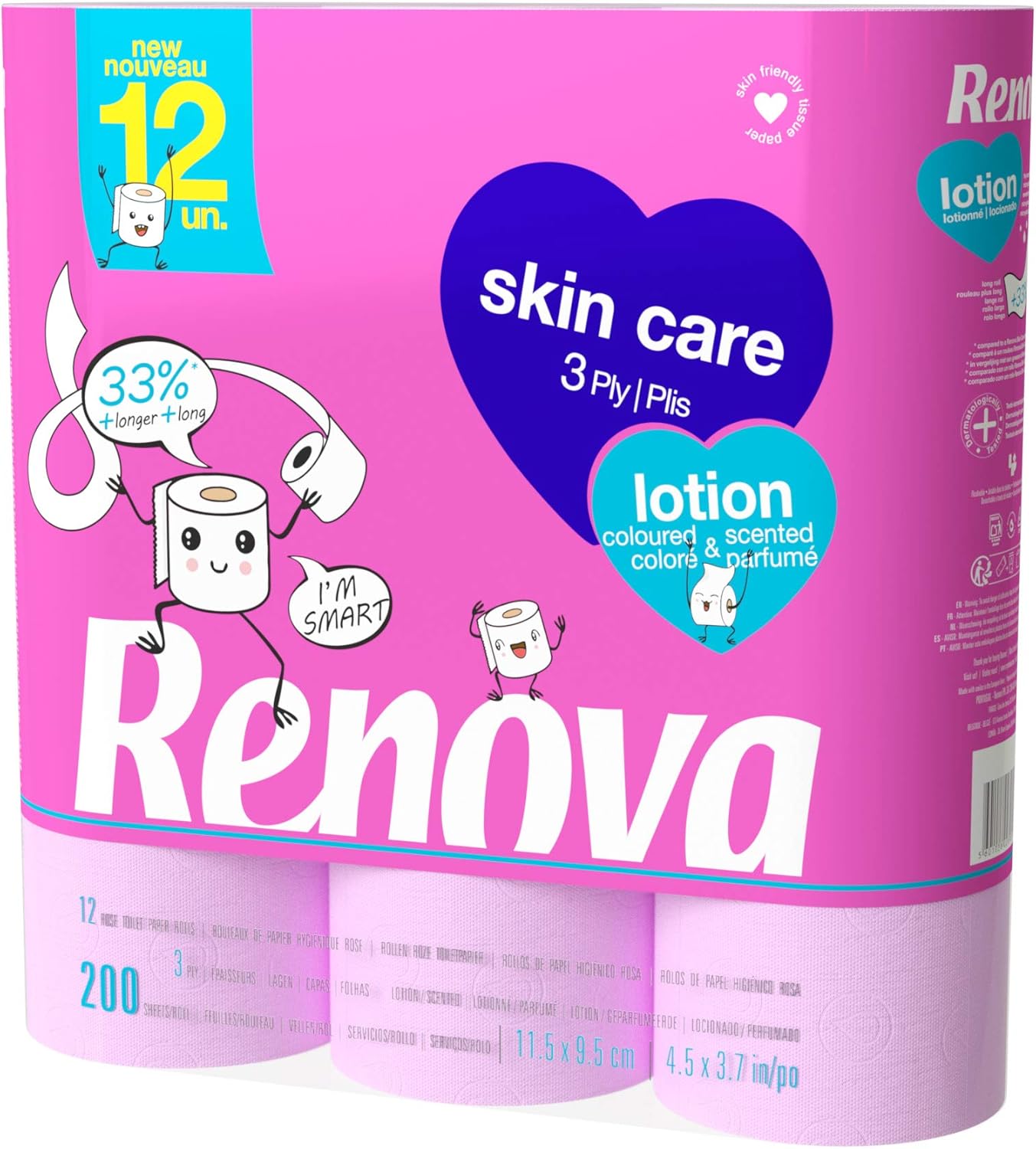 Renova Toilet Paper Lotion – 12 Lotioned Rolls