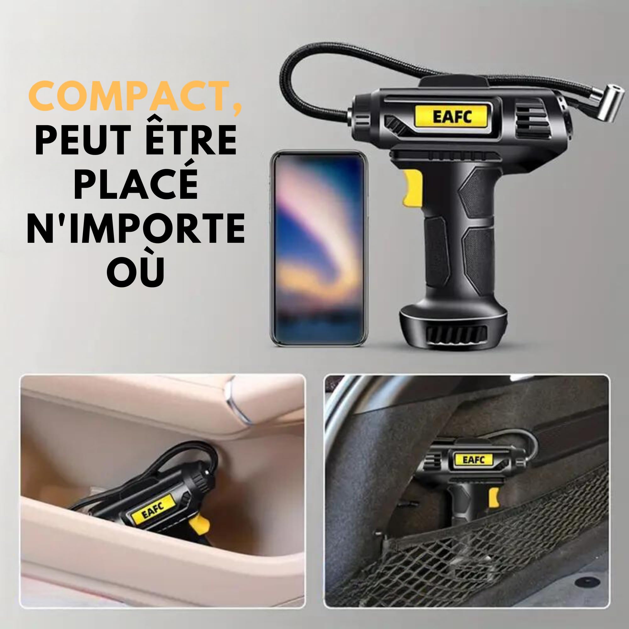 Compressore Aria Portatile Auto 12V | 160 PSI | Display Digitale | 4 Adattatori | Per Gonfiaggio Pneumatici - Foto 7