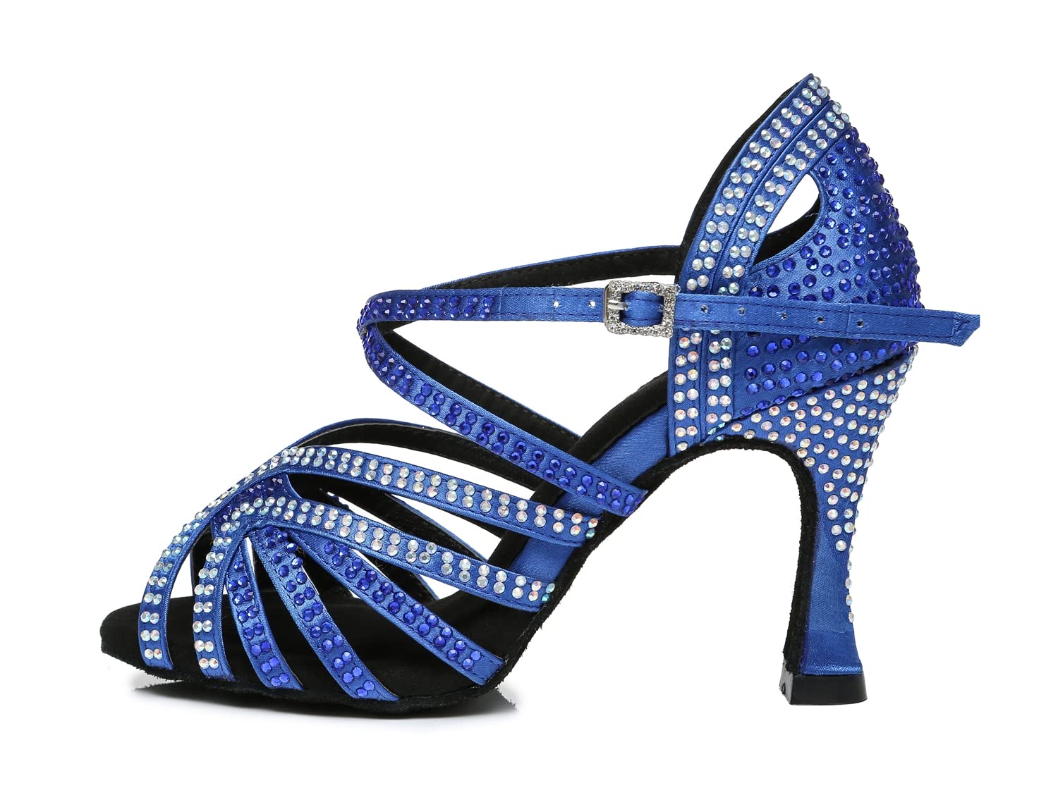 Donna Scarpe da ballo con tacco svasato Raso Strass Moderno Latino Scarpe da ballo