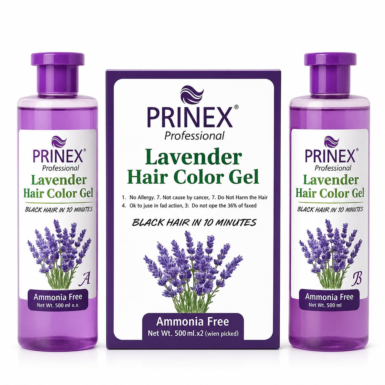 Prinex Lavender Gel Hair Color Ammonia Free for Men and Women,1000ml | Ammonia Free, Natural Black in 10 Min color, No Skin Staining-picture-25