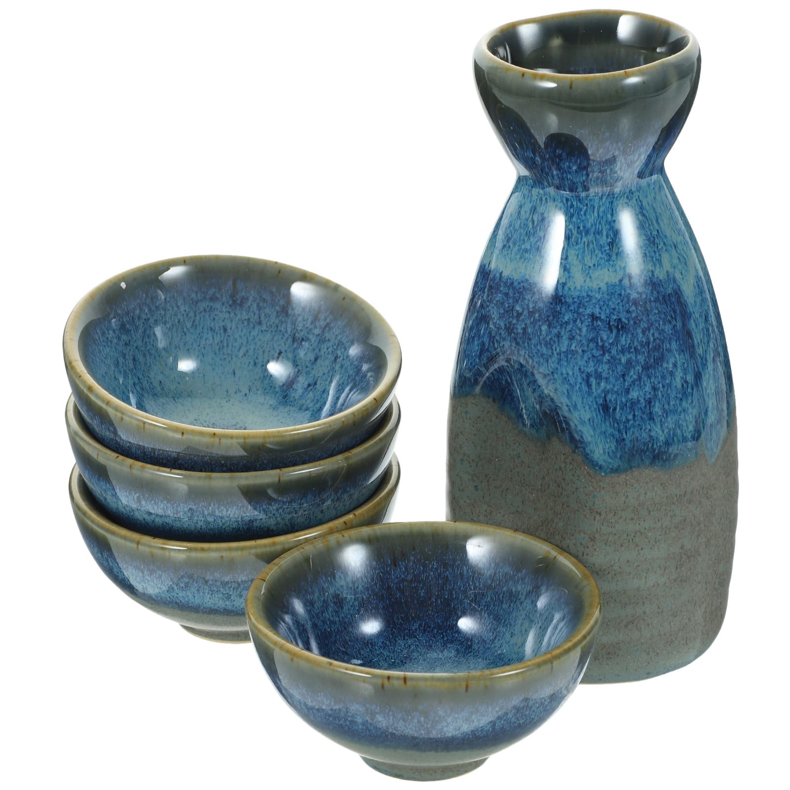SUPVOX 1 Set, Juego de Sake Japonés y Tazas, de Cerámica Botella 130ml