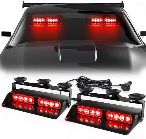 Luces estroboscópicas de emergencia 2 en 1, luces intermitentes de seguridad de advertencia, parabrisas interior con ventosas para ambulancia,