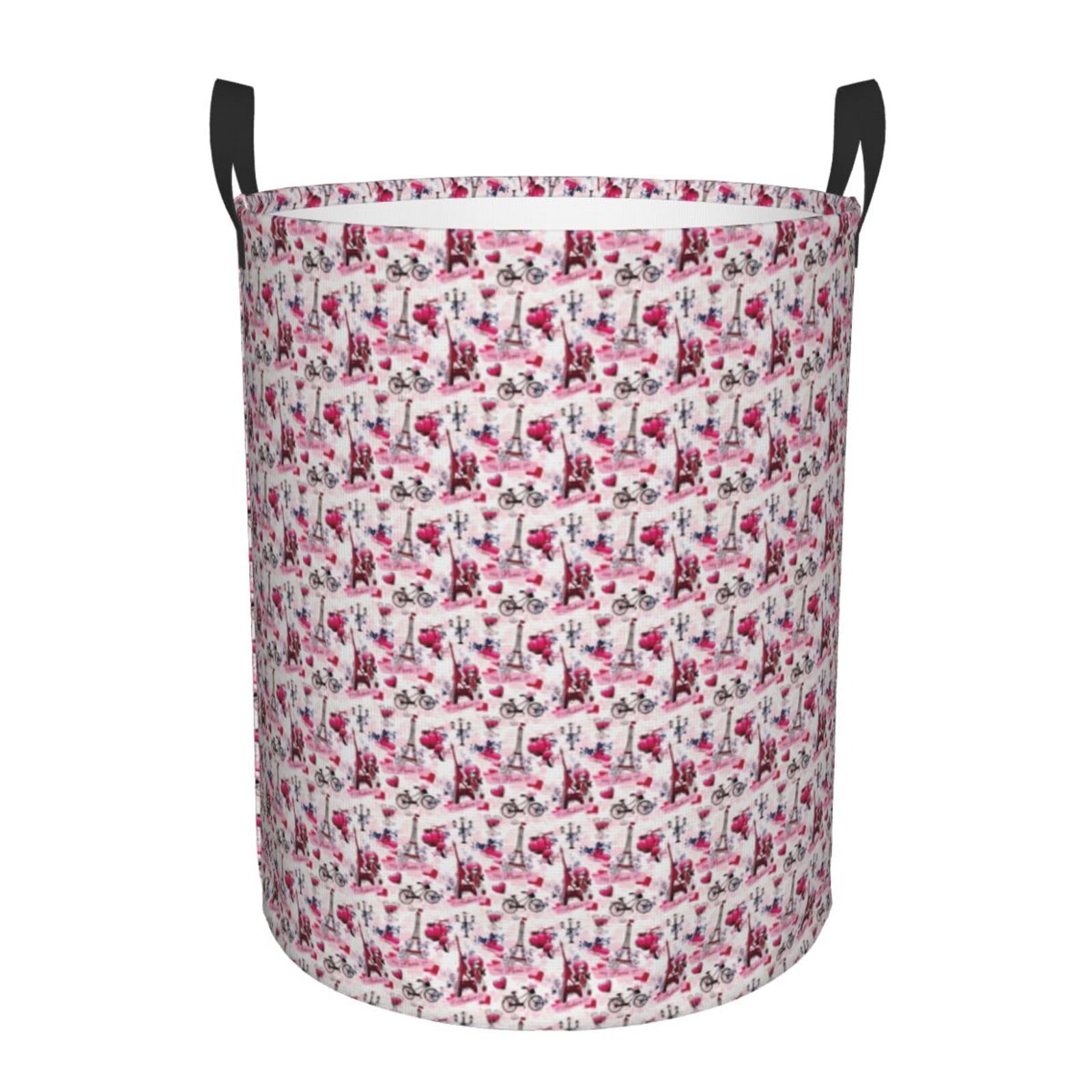 Panier à linge rond Tour Eiffel, corbeille imperméable et lavable pour le tri de vêtements