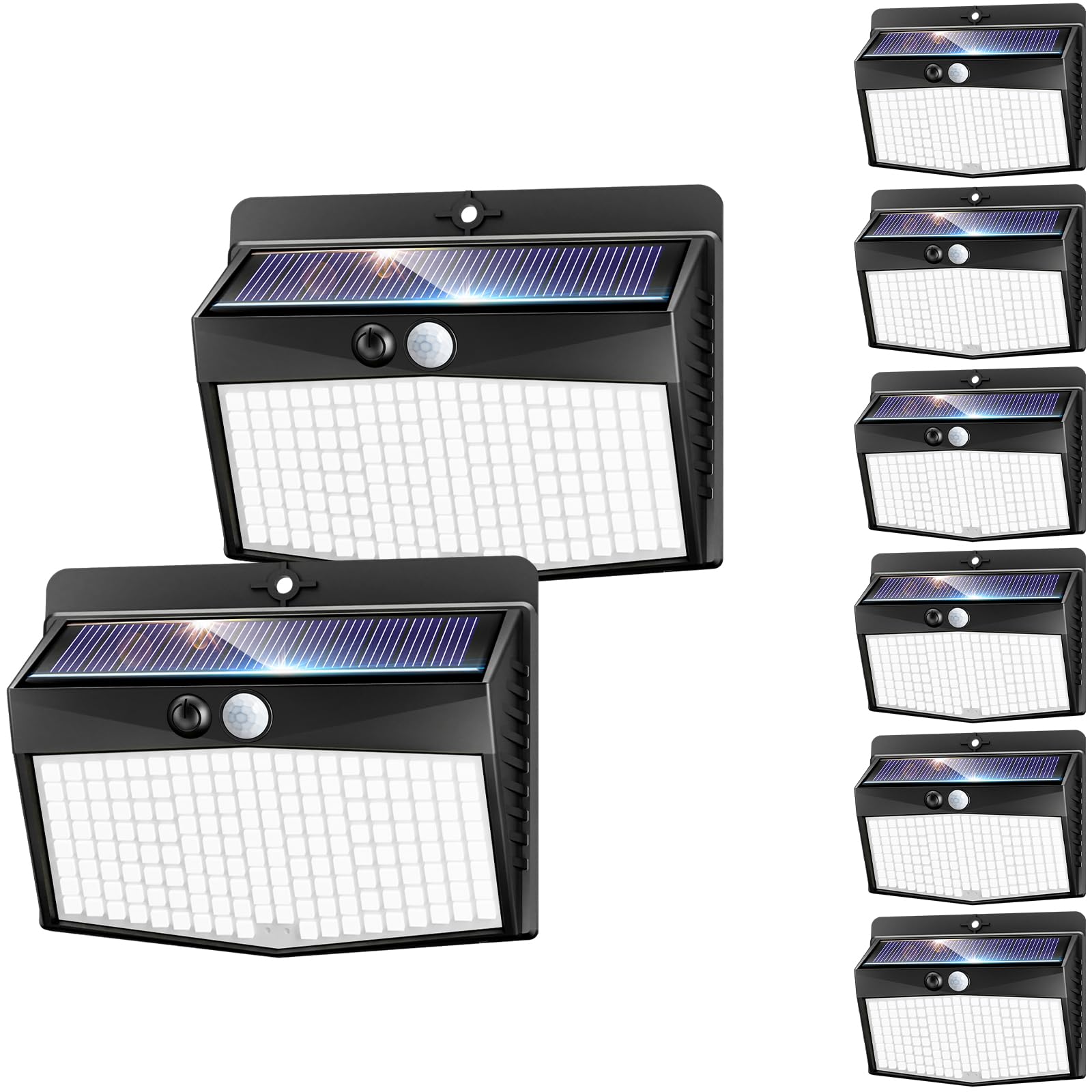 nipify Luz Solar Exterior,3 Modos / 2 Paquete Focos Solares Exterio con Sensor de Movimiento, Impermeable lampara solar exterior para Jardin, Patio, Calle, Patio, Caminos — view 24