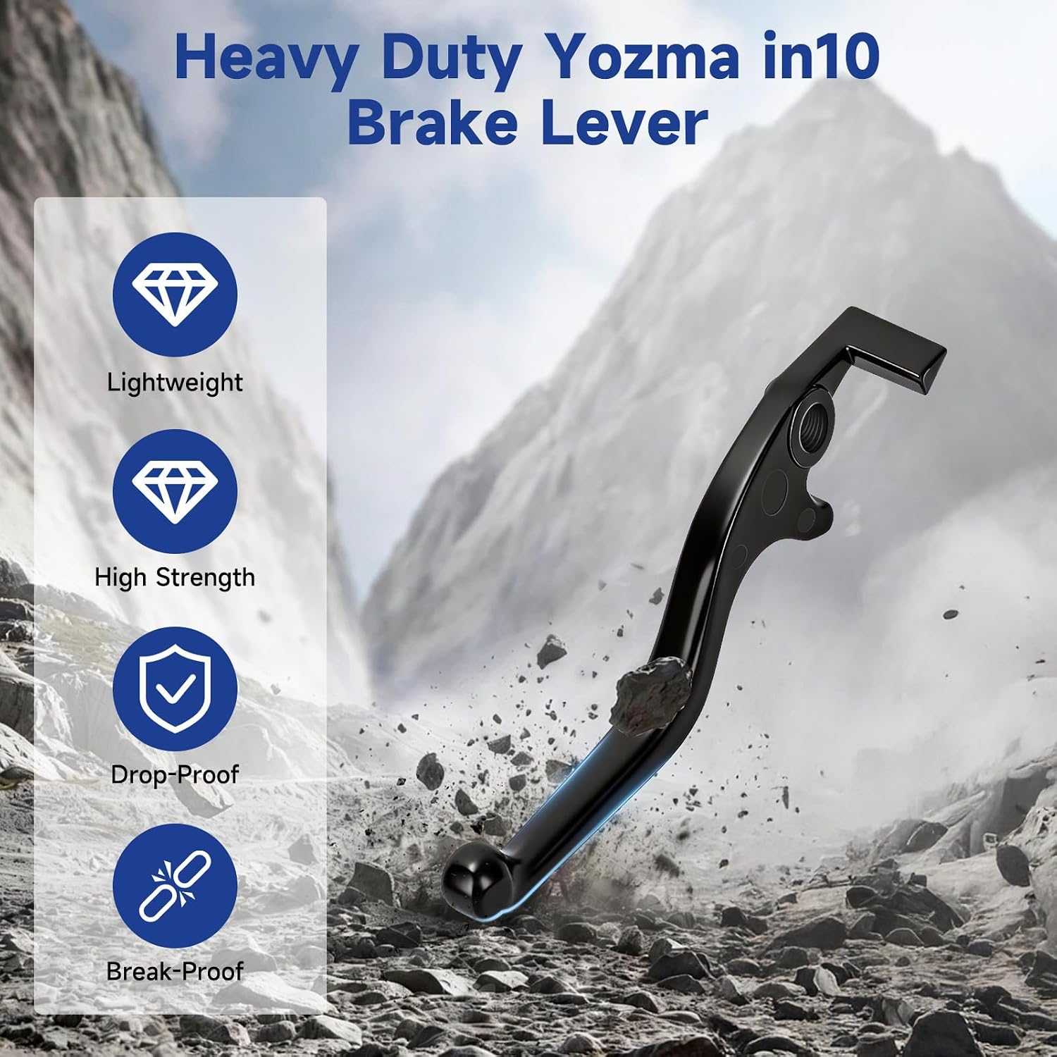 Brake Levers Replacement for Yozma In10 Yozma In 10 Pro Ebike, Aluminum Adjustable E Bike Brake Handle Lever Left and Right for Yzma In 10 Yozama In10 Pro Electric Dirt Bike Motorcycle -Black
