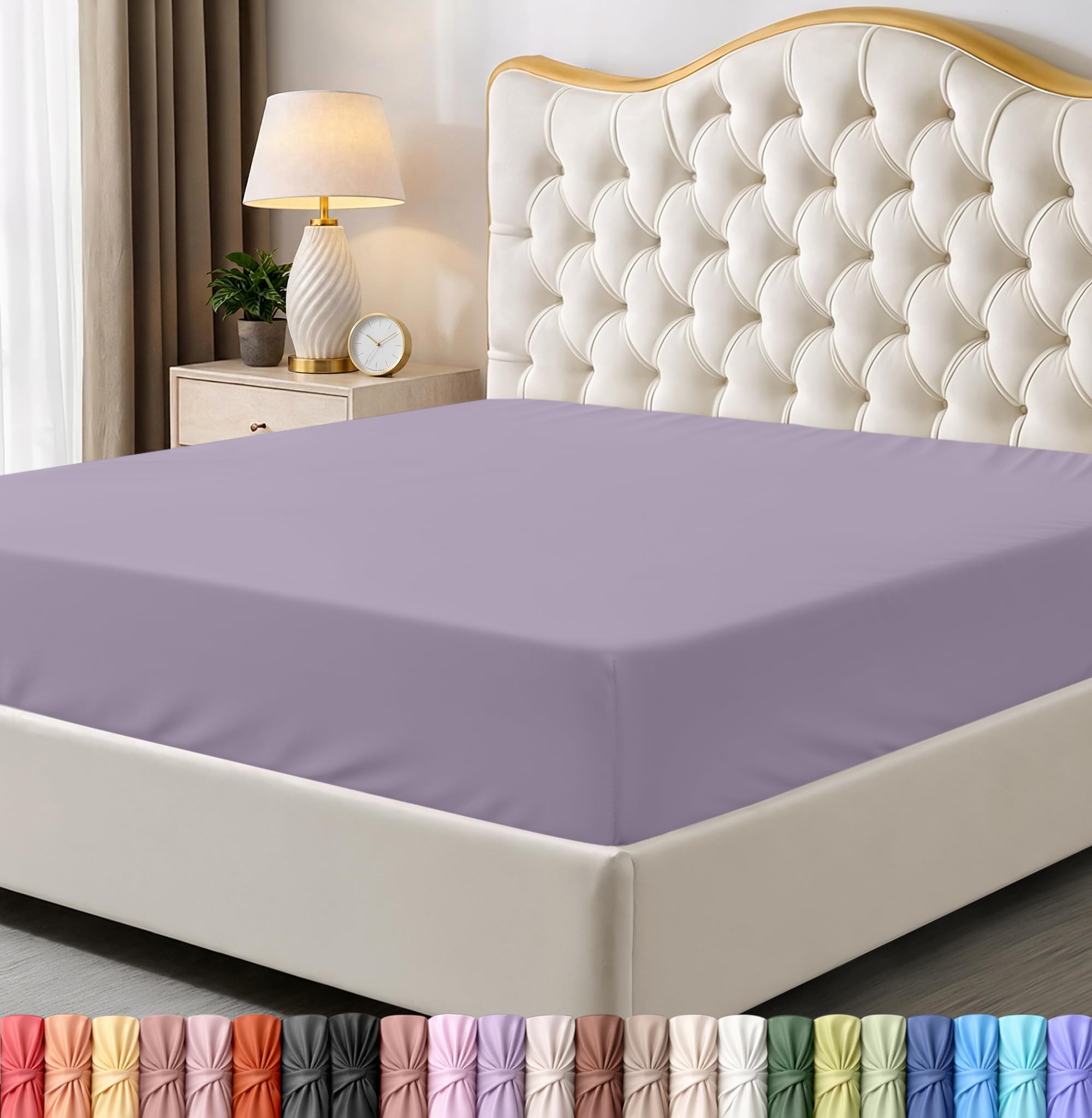 Utopia Bedding Twin Fitted Sheet - Bottom Sheet - Deep Pocket - Soft Microfiber -Shrinkage and Fade Resistant-Easy Care -1 Fitted Sheet Only (Lavender) — image 1