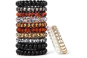 Colorful Pony Pop and Knot Spiral Hair Ties