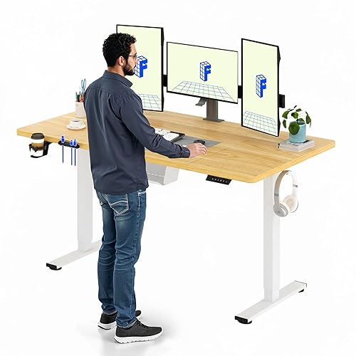 FLEXISPOT Bureau Assis Debout Électrique 160x60cm, Bureau Réglable Électrique en