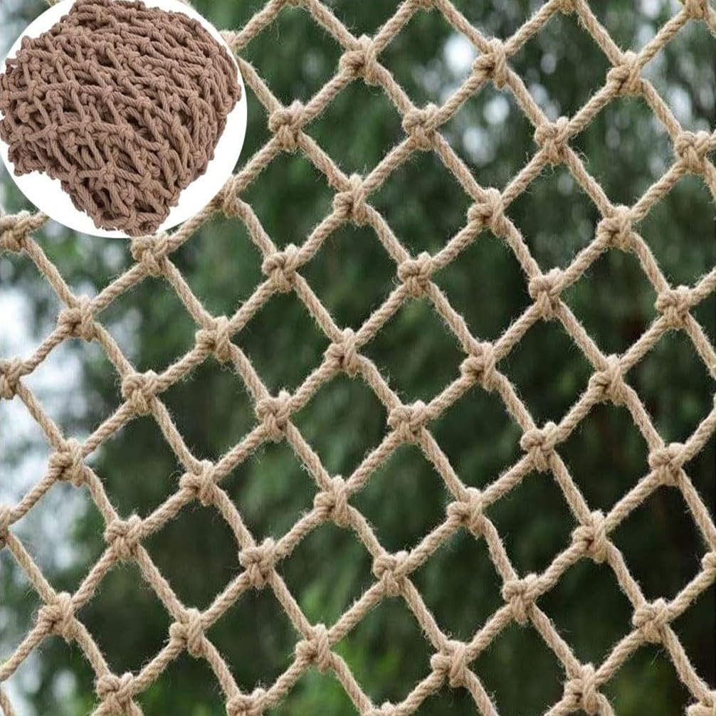 KACQIYT Red de Seguridad para Mascotas para Niños Red de Cuerda Cáñamo Red de Protección contra Caídas para Escaleras de Balcón Red de Cercas de Jardín Red de Cuerda Decorativa Interior Y Exterior