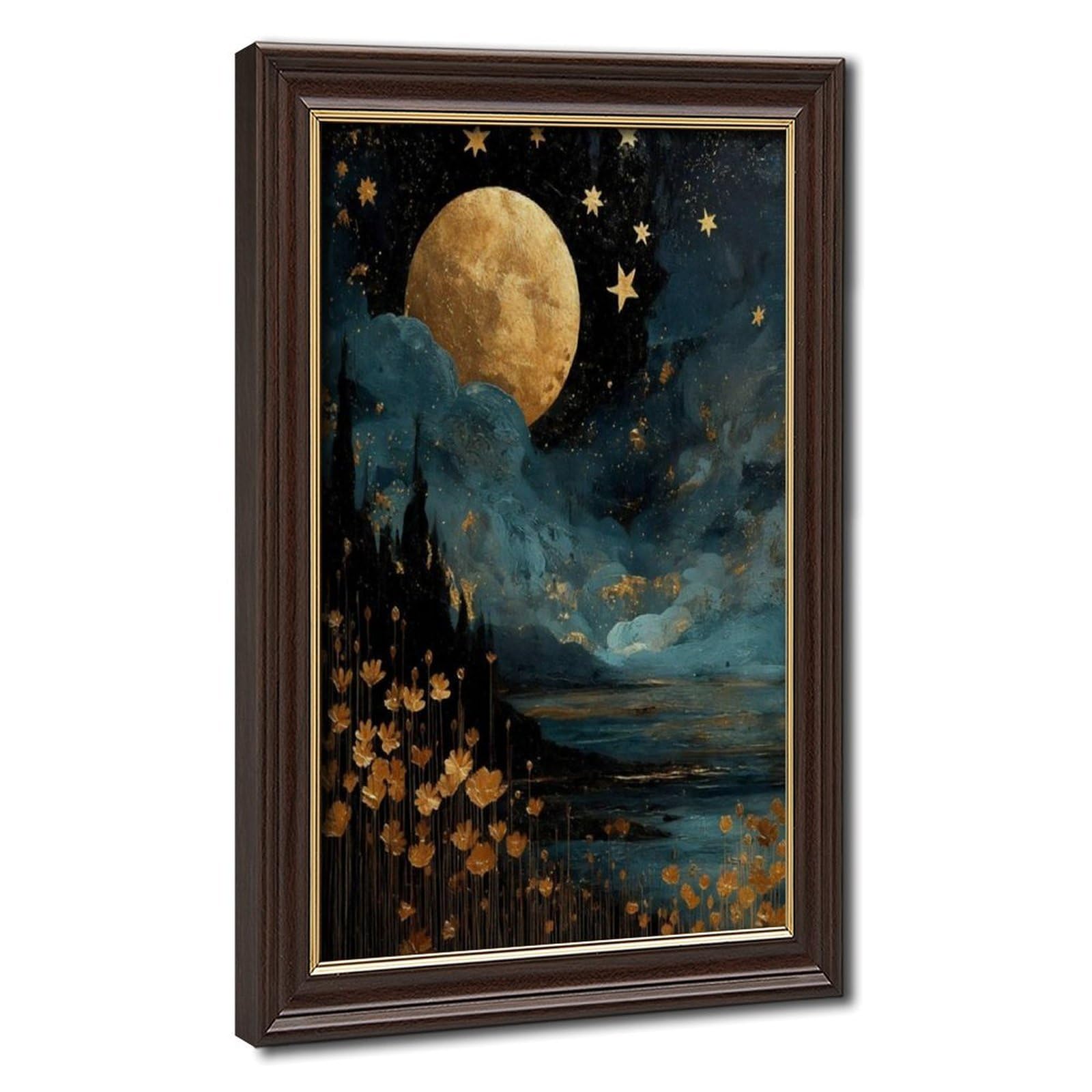 Bareronor Turquoise Gothic Cottagecore Canvas Poster Bedroom Decor Landscape Office Room Decor Gift 24" L X 36" W