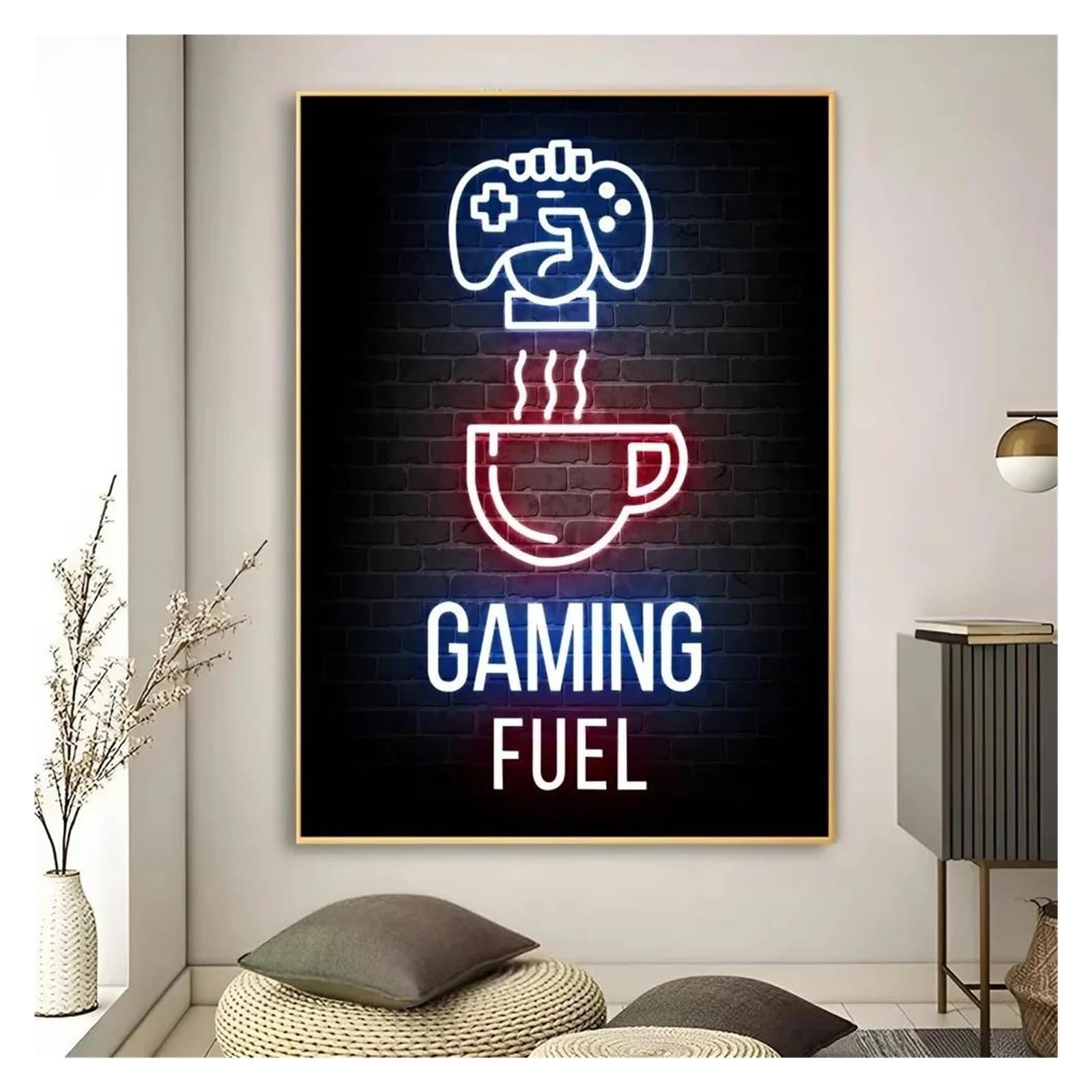 Peinture Murale d'Art Néon pour Valoriser un Setup Gaming