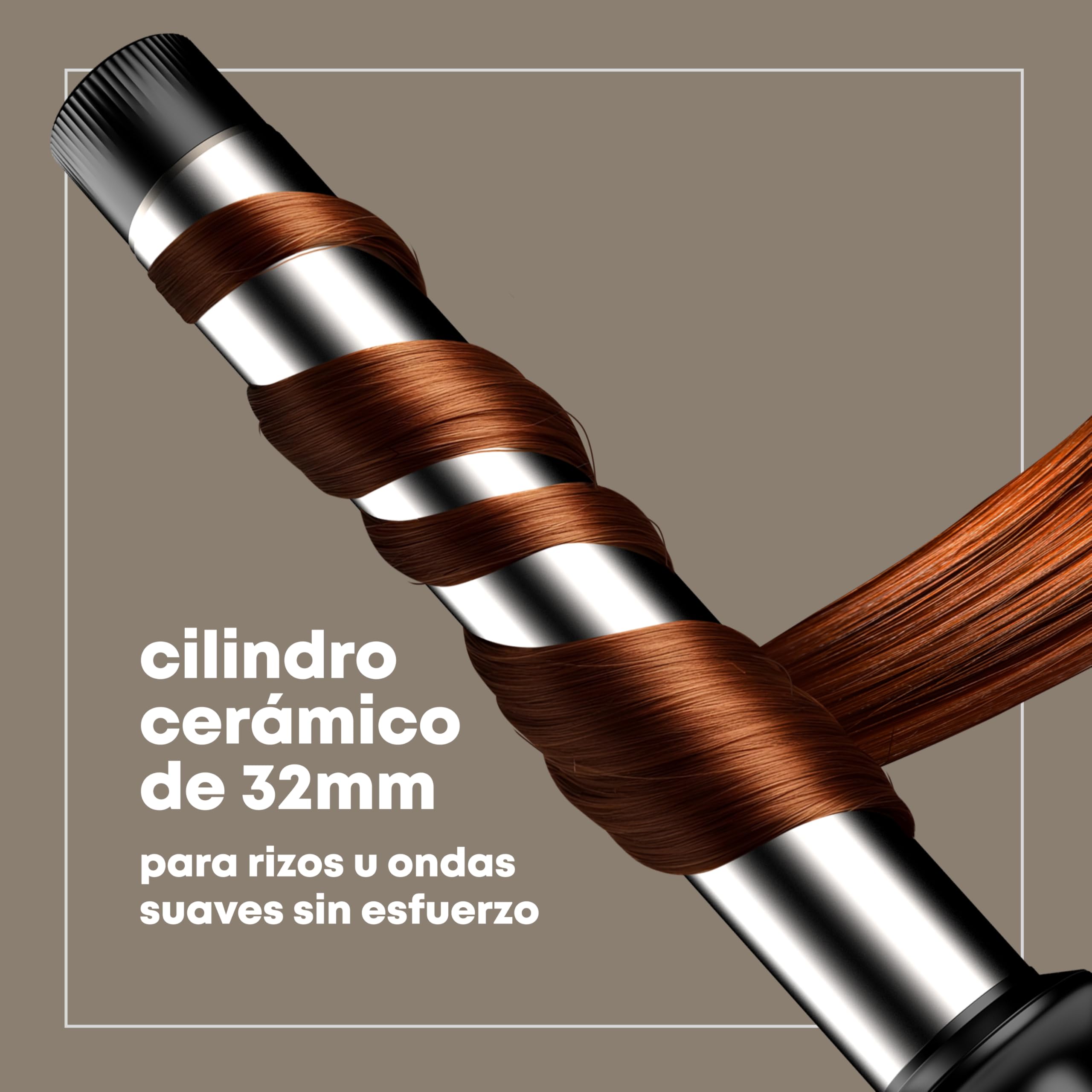 REVAMP Tenacilla Rizadora 32 mm Extralarga - Rizos sin Esfuerzo | Barril 25% más Largo, Calor Inteligente, Aceite de Argán, para Cabello Largo, Ondas Brillantes