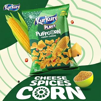 Kurkure Puffcorn 60 grams - Yummy Cheese - Namkeen - Instant Snack - India