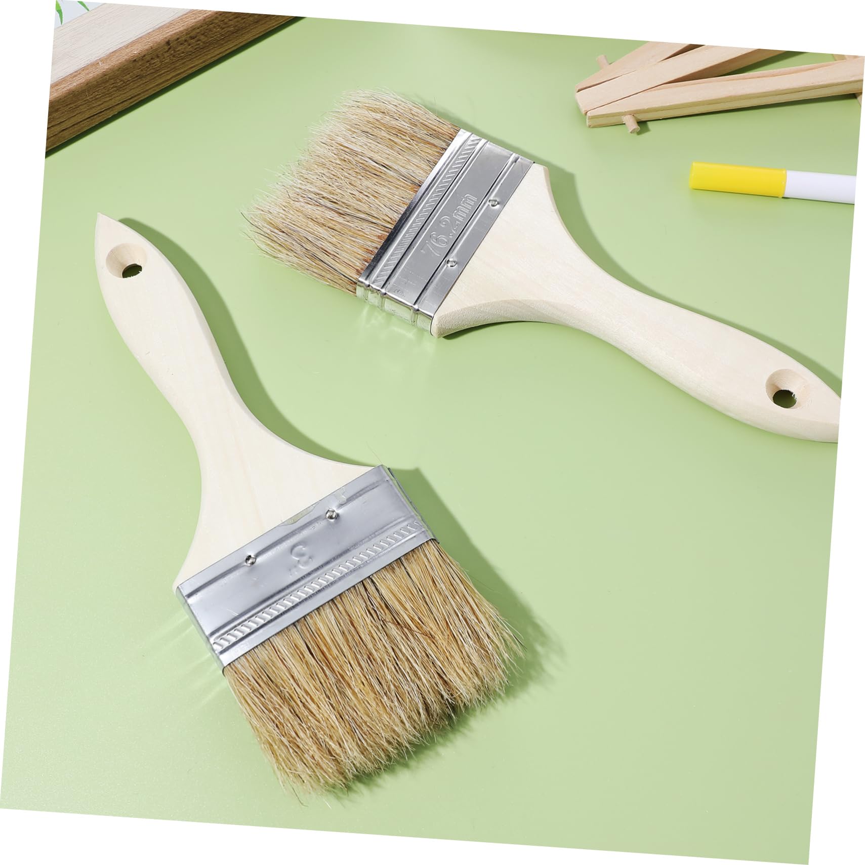 POPETPOP 40pcs Basting Brush Wooden Handle for Cooking Baking and Crafts Versatile Pastry and Artist Brushes Dense Bristles for Even Application