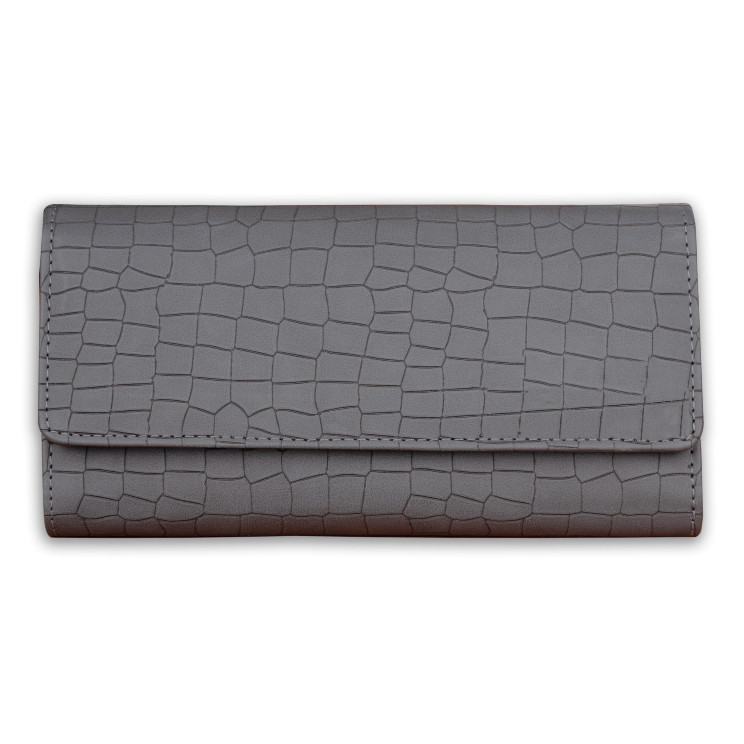 The Wallet Store Croco Design Clutch - Grey