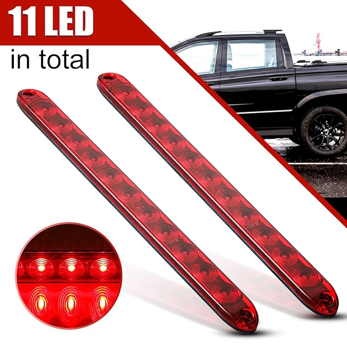 Buy CZC AUTO 16 Inch 11 LED Trailer Light Bar Strip 2 PCS 12V Tail