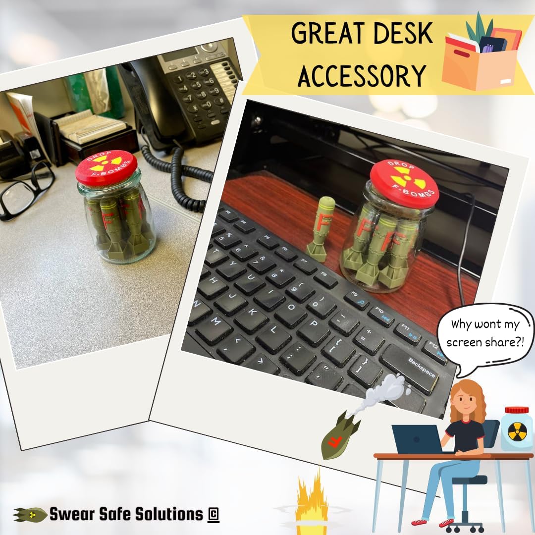 F Bomb Jar, Office Desk Accessories, Office Decor, Desk Decor For Men, Office Accessories, Funny Office Decor, Military Gifts For Men, Army Stuff, Marines Gifts, Navy Gifts, Army Gifts Decorations