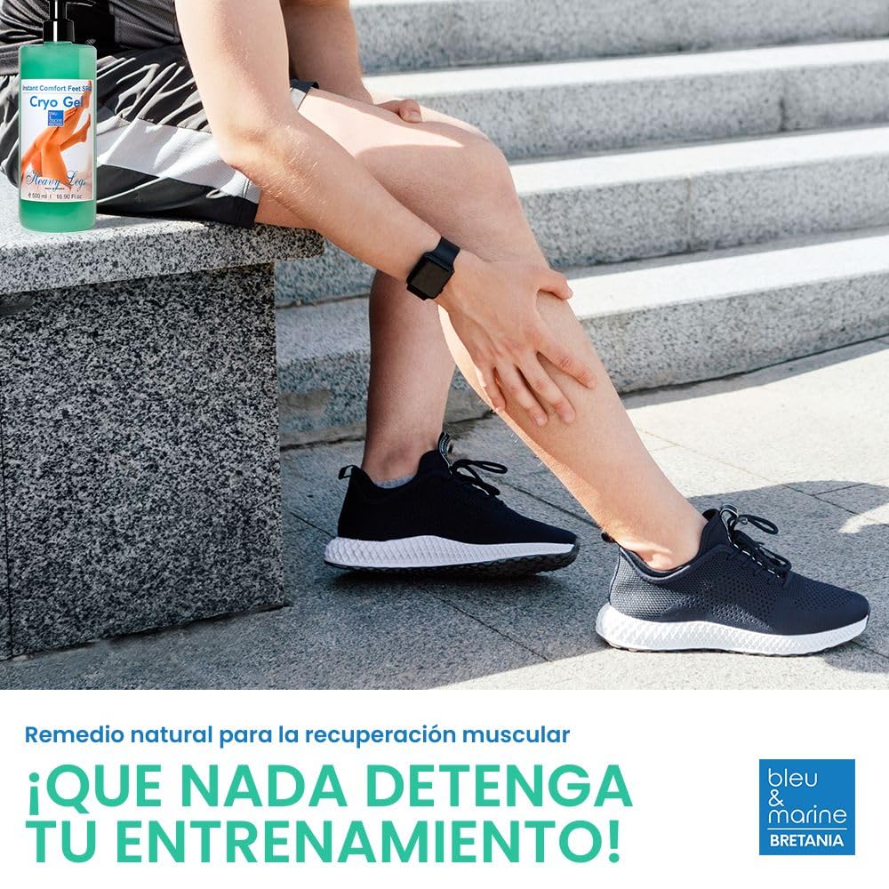 Gel Frío Cryo, Muscular y Piernas Cansadas. Efecto Calmante Inmediato. Masaje Muscular de Recuperación Deporte y Post Entrenamiento. Elimina Retención de Líquidos. Gel Frío Profesional - 500 ml