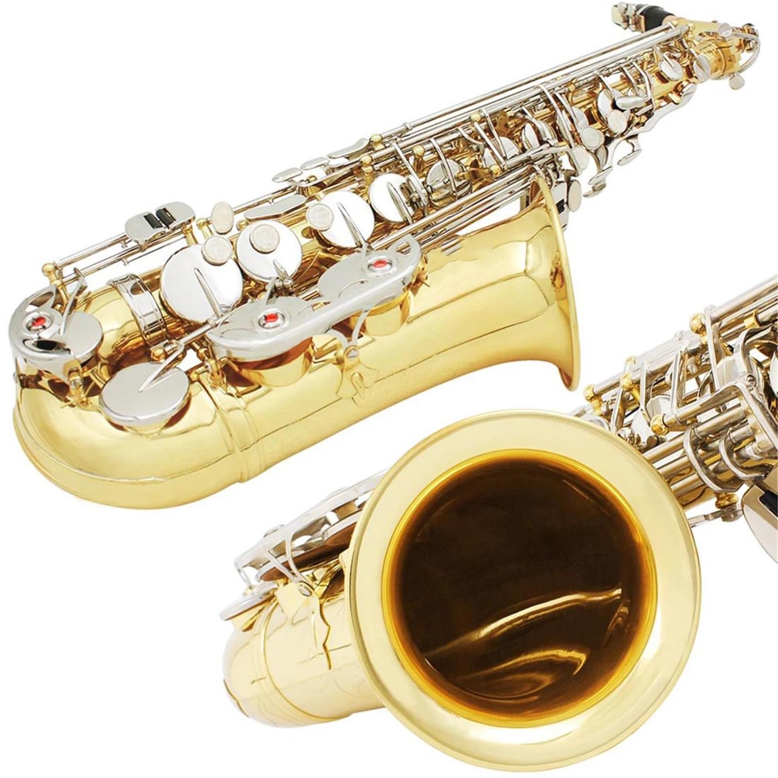 Saksofony Dla Początkujących Profesjonalny Saksofon Altowy W Tonacji Es Dur Pozłacany Z Paskiem I Stojakiem(Gold silver sax)
