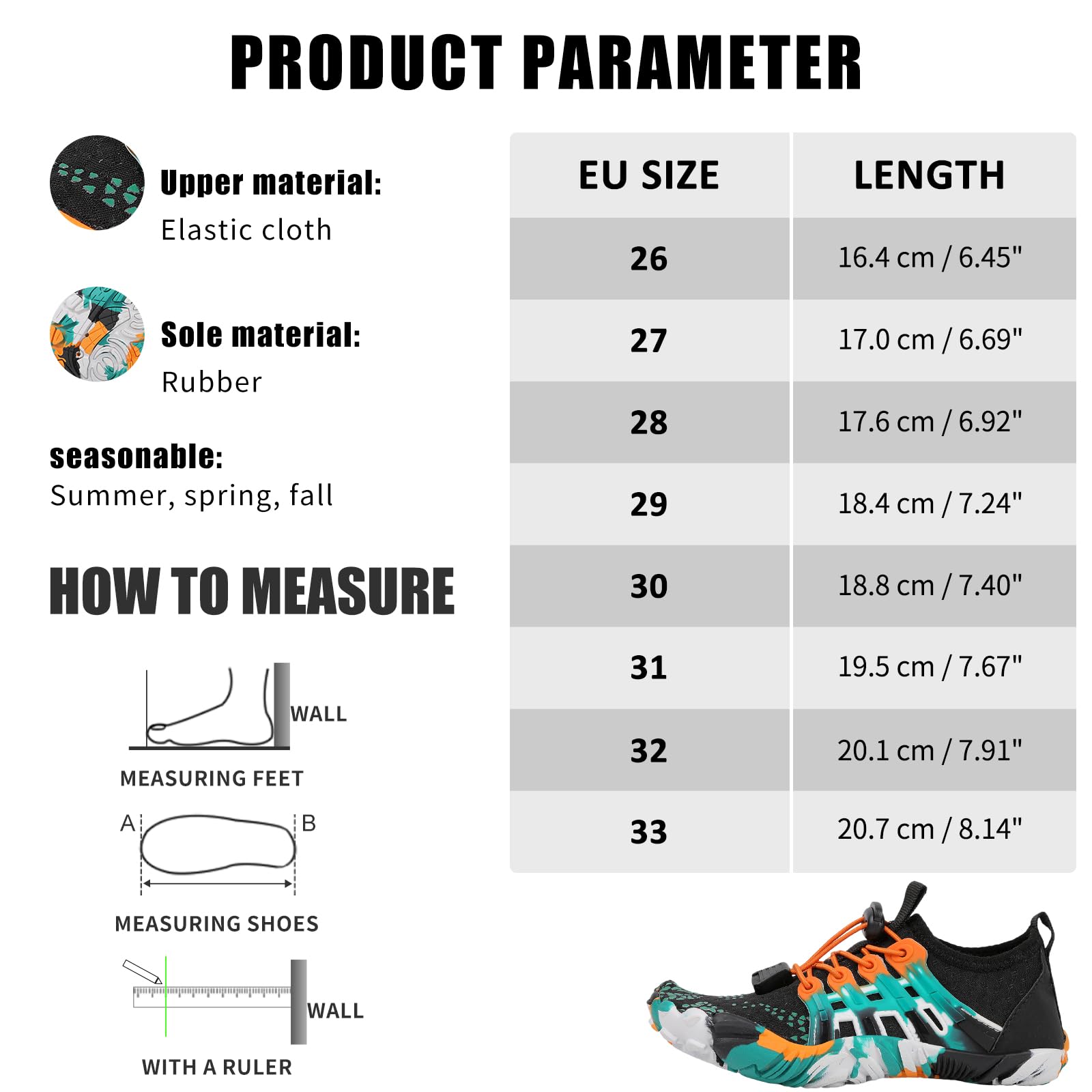 Tolaler Escarpines Niño Niña Calcetines de Piscina Zapatos de Agua Antideslizante Secado Rápido Zapatos de Playa Descalzo Unisex Bebé Verano Barefoot Calzado para Natación Surf