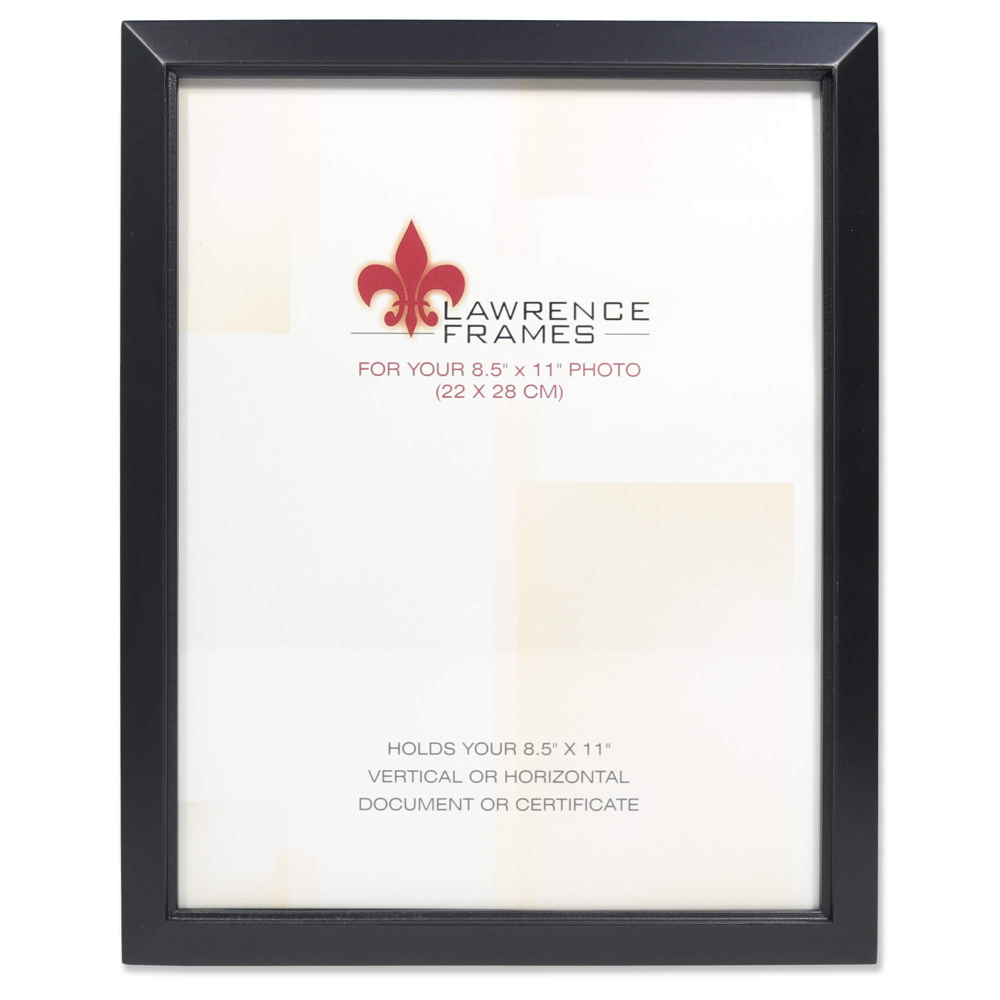 Lawrence Frames 8.5x11 Black Wood Certificate Estero Picture Frame