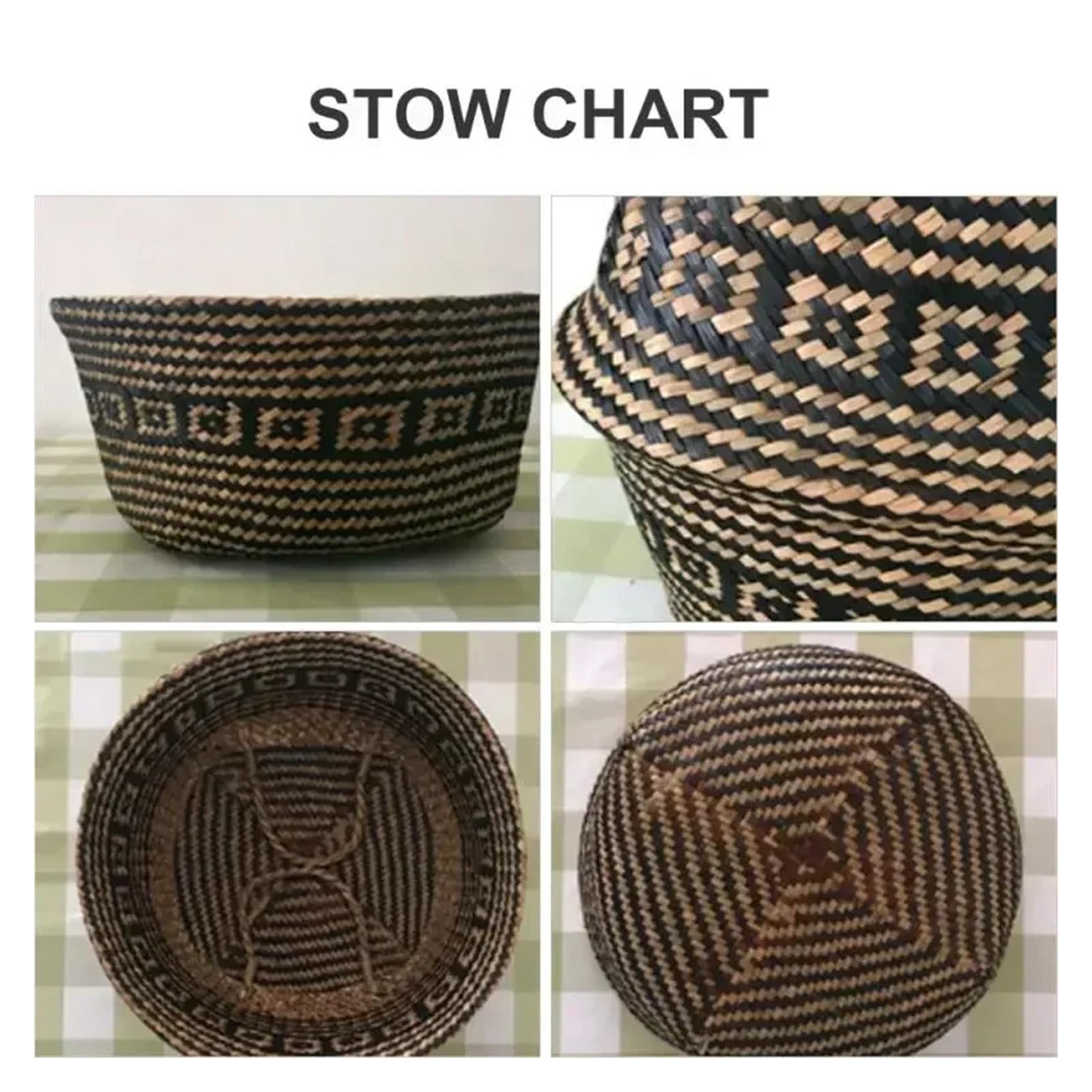 Pots de Fleurs Tressés Panier pliable tissé à la main en rotin, 3 pièces, panier à fleurs tissé en jonc de mer, panier de rangement for vêtements, décoration de la maison, panier à fleurs(Primary colo