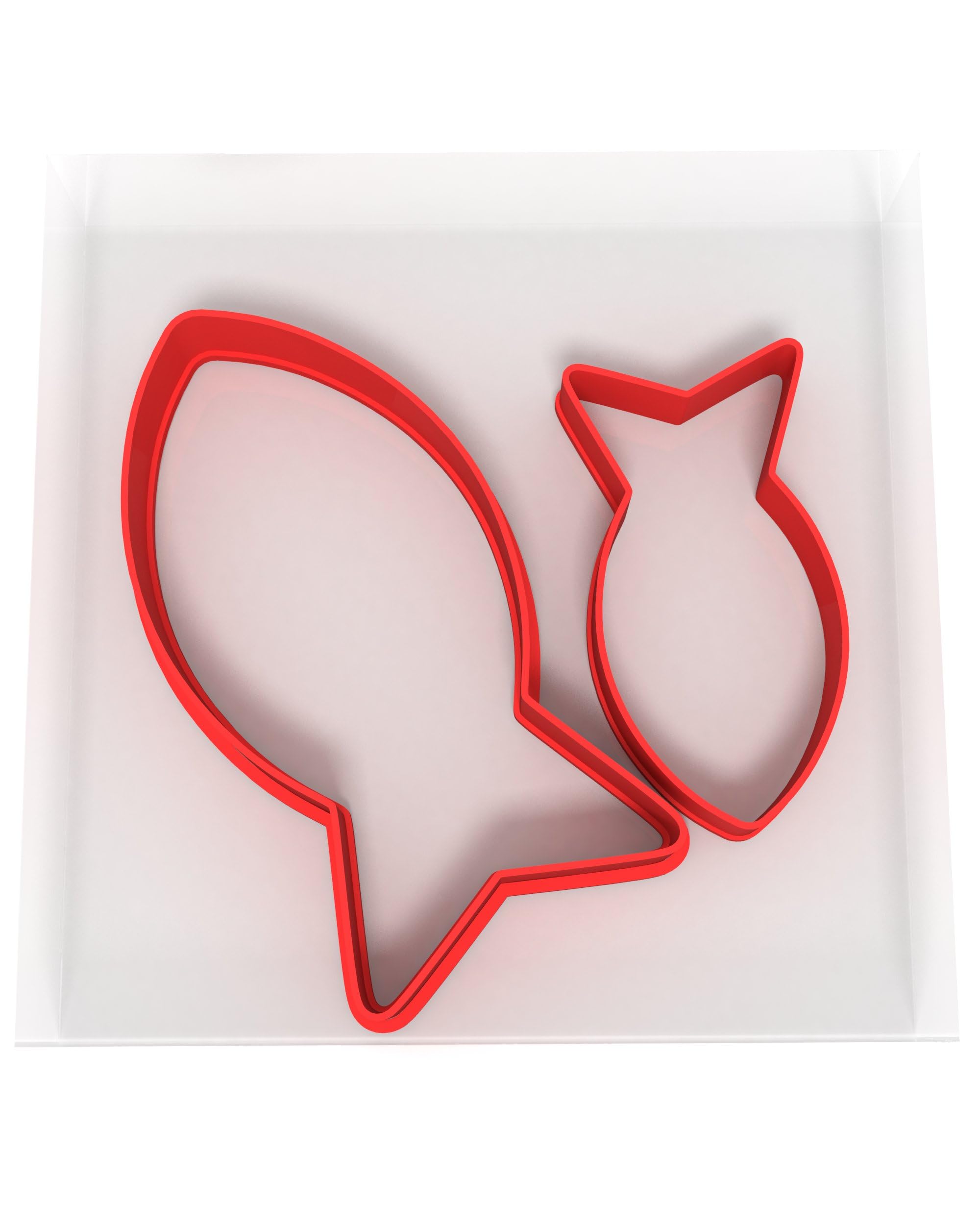 Custom Cutters Fish Shape Cookie Cutters | Plastic Cutters for Baking, Fondant, Clay, Pastry, Icing, Jewellery (5CM + 8CM)