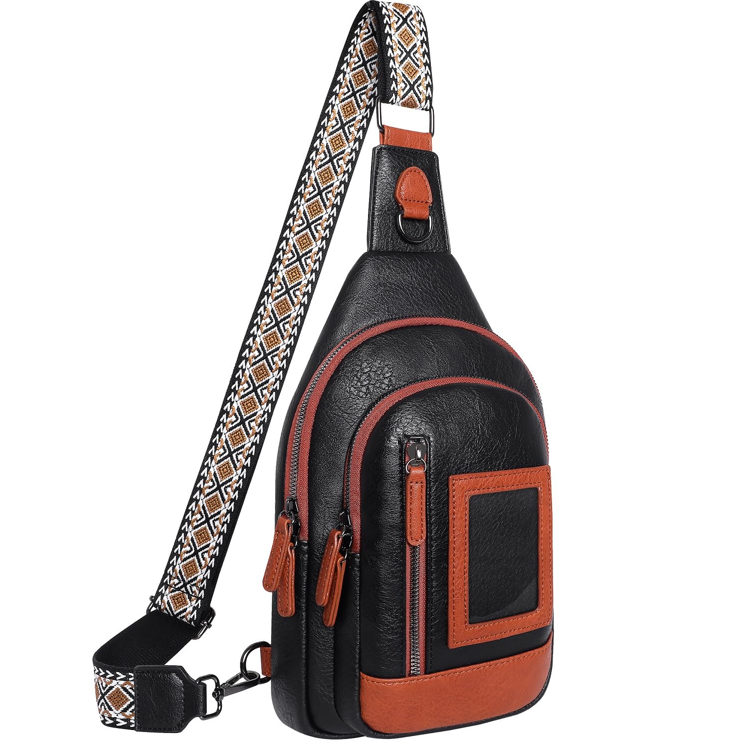 GEEAD Crossbody Sling Bags for Women Vegan Leather Fanny Pack Shoulder Bag Chest Bag Sling Backpack Small Travel Bag