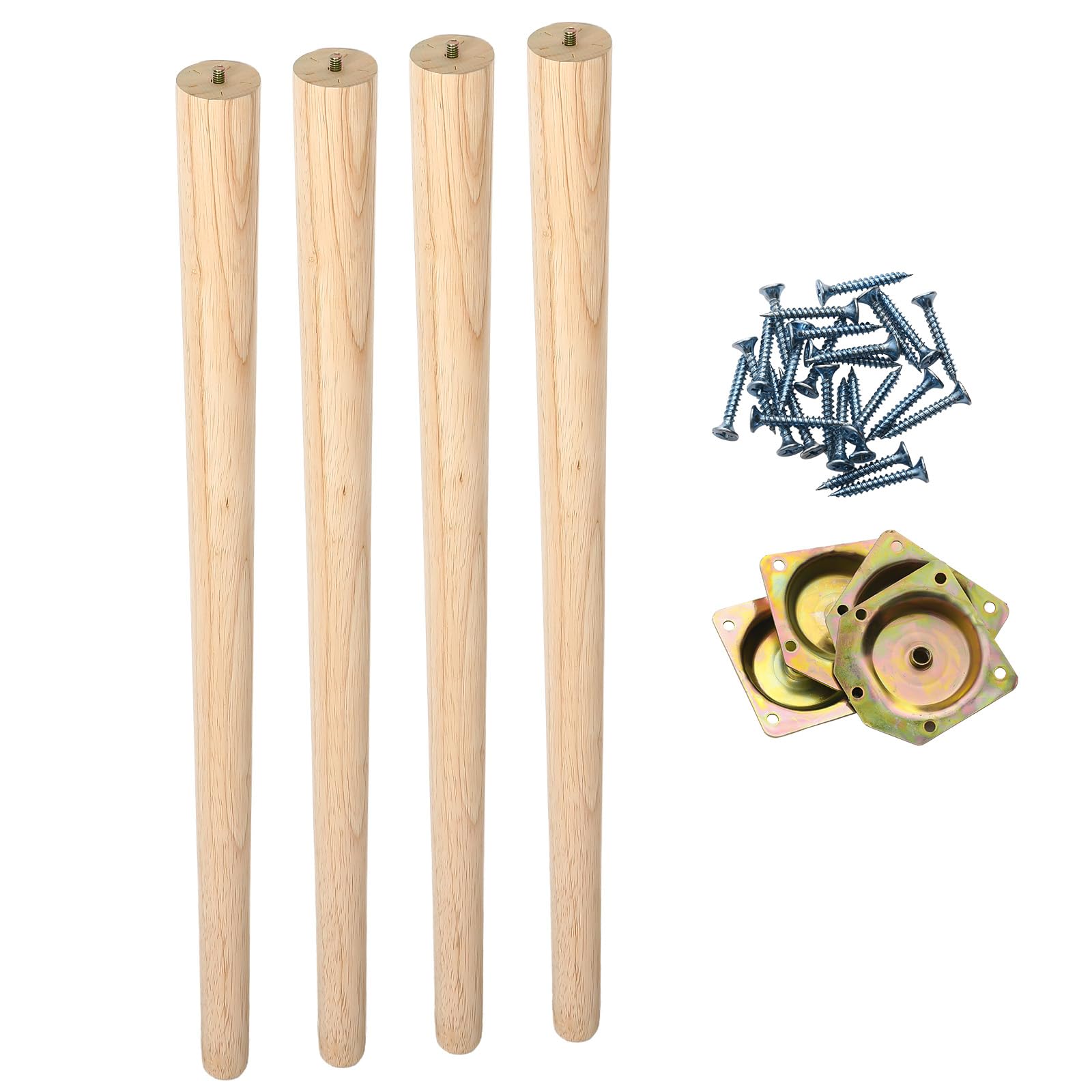 Treeboy Furniture Legs- Set of 4 Wooden Legs 69cm for Sofa, Table, Bed, Chair Replacement, Coffee Table Feet, Sofa Legs, Wooden Furniture Legs Support