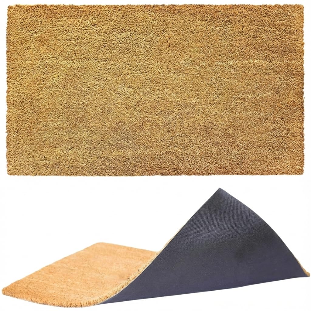 Ecomills Coco Coir Doormat with Non-Slip Backing, 36" x 48" – Heavy Duty Natural Front Door Mat with Non-Slip Backing, Indoor/Outdoor Durable Entrance