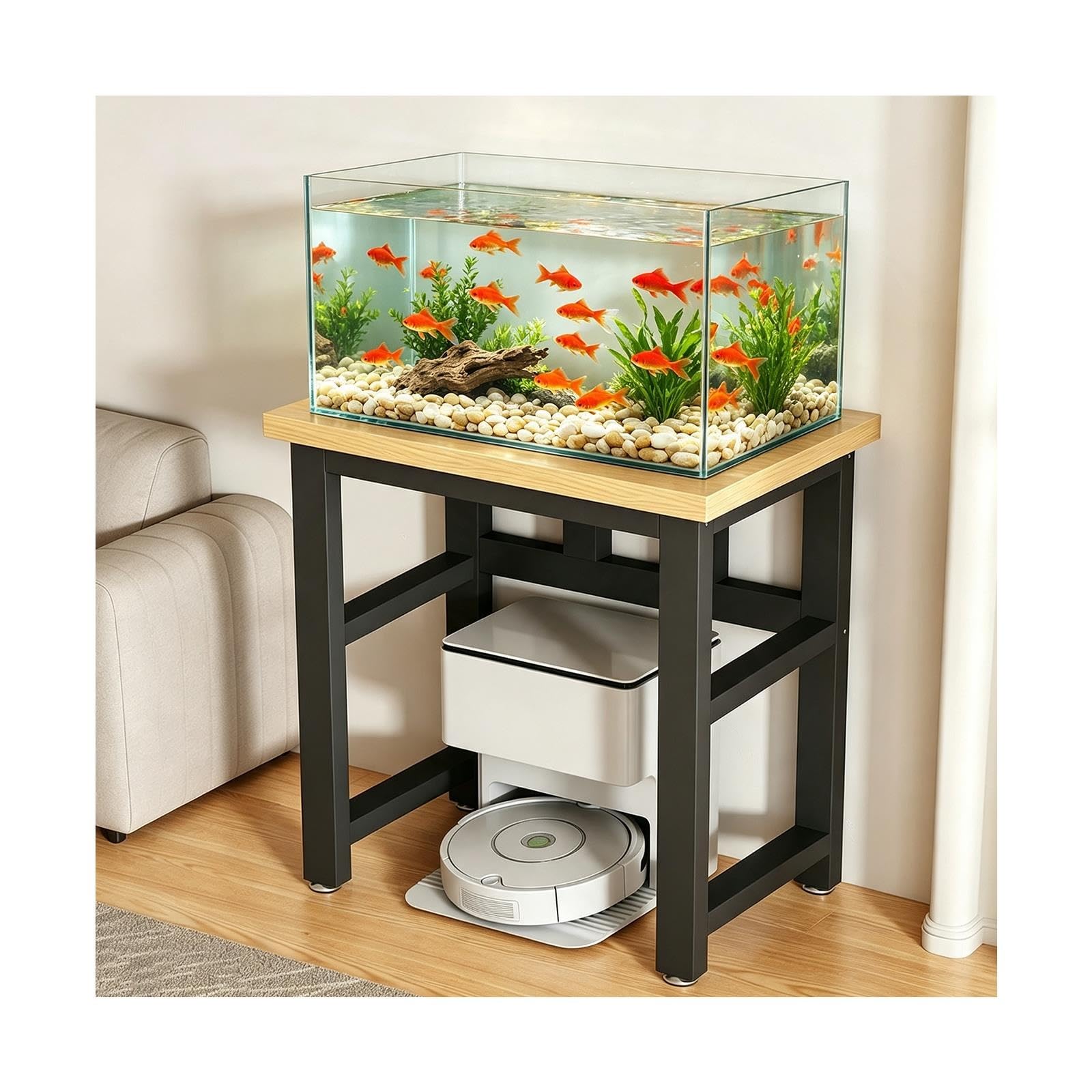 Mobile per Acquario, Acquario con Mobile Completo, Solido Sostegno | Pannelli Ispessiti, Piano d'Appoggio Multilivello, Elevata Capacità di Carico(1,70x30x75cm/27.6x11.8x29.5in)