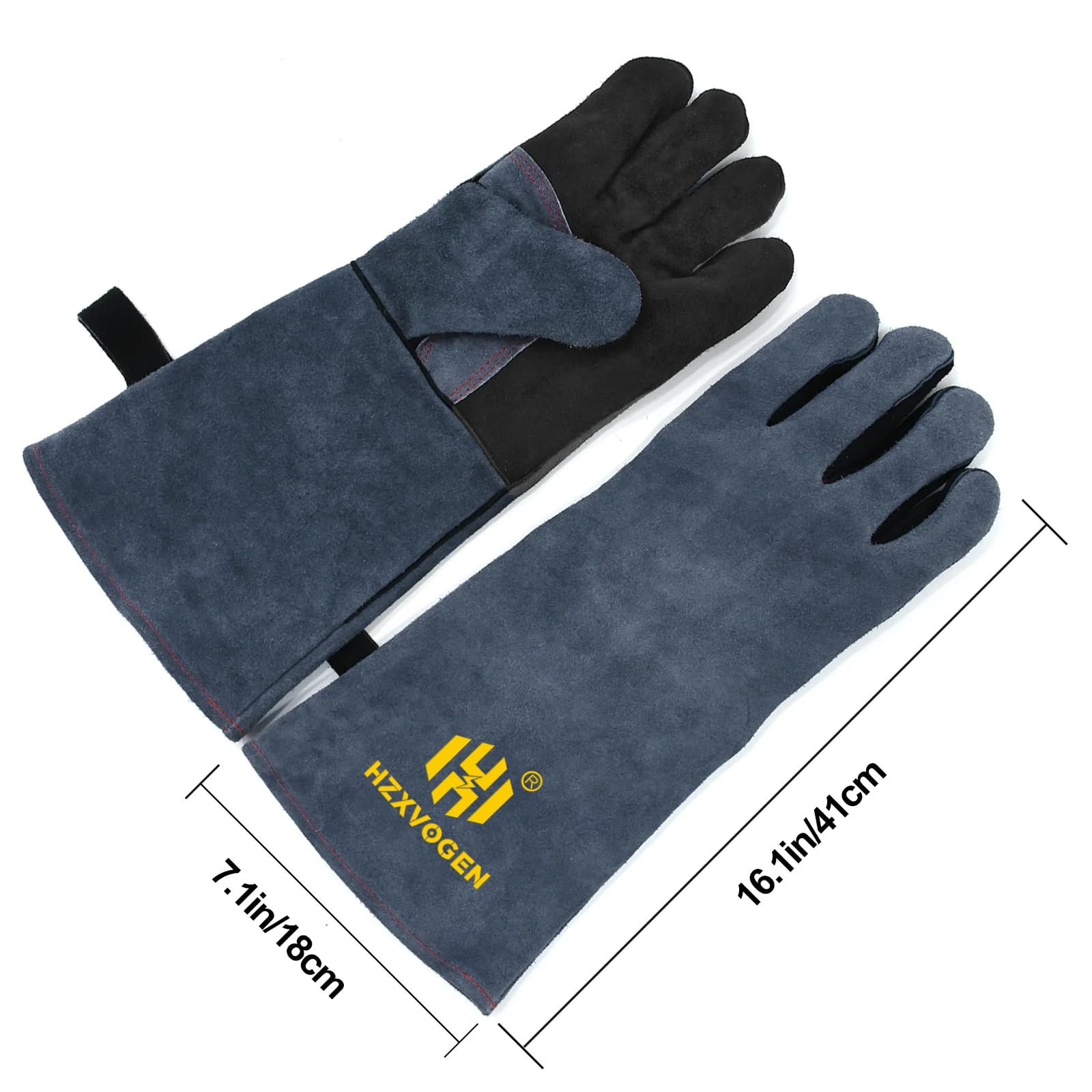 HZXVOGEN Gants de soudage résistants à la chaleur pour barbecue - 40,6 cm - 500 °C - Pour poêle à bois - Anti-aboiement - Anti-morsure - Taille unique pour homme et femme