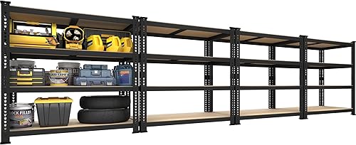 Miniatura 16 de PrimeZone - Estantería de garaje de 48" de ancho x 18" de profundidad x 72" de alto, estantes de almacenamiento de metal ajustables resistentes,