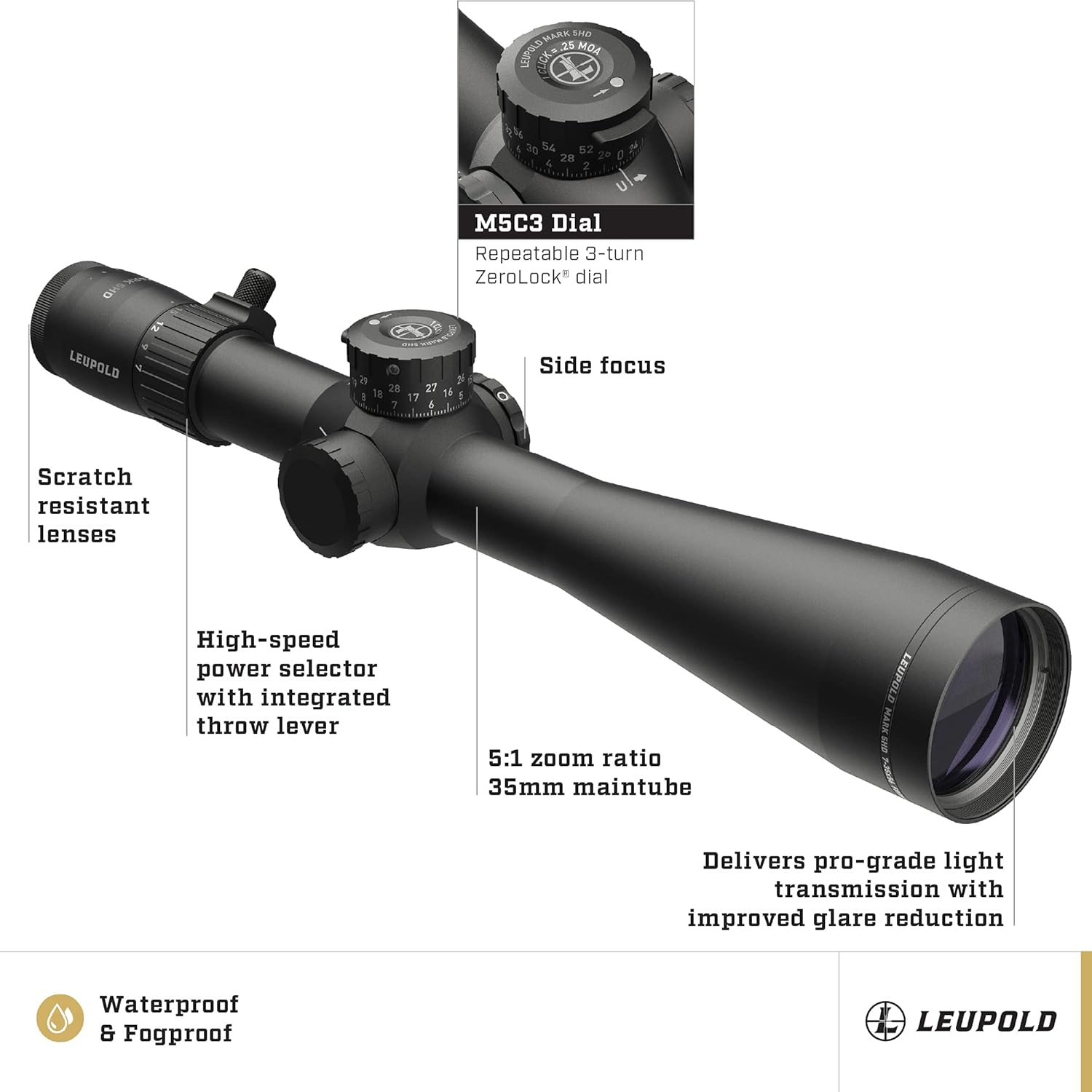 Leupold Mark 5HD 7-35x56 (35mm) FFP Riflescope
