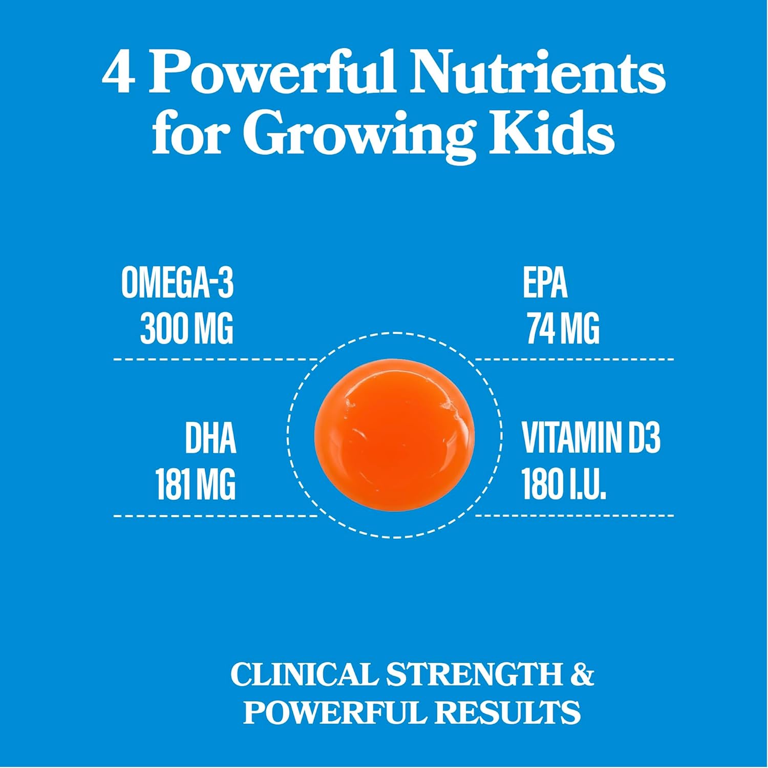 DAIKEN Kids High-Concentration Omega-3 Fish Oil Gummies, No Sugar Added, Individually Wrapped, 300 mg Omega-3 (DHA & EPA) with Vitamin D3, 30 Count, Tropical Fruit Flavor, Norwegian Sourced - Image 3