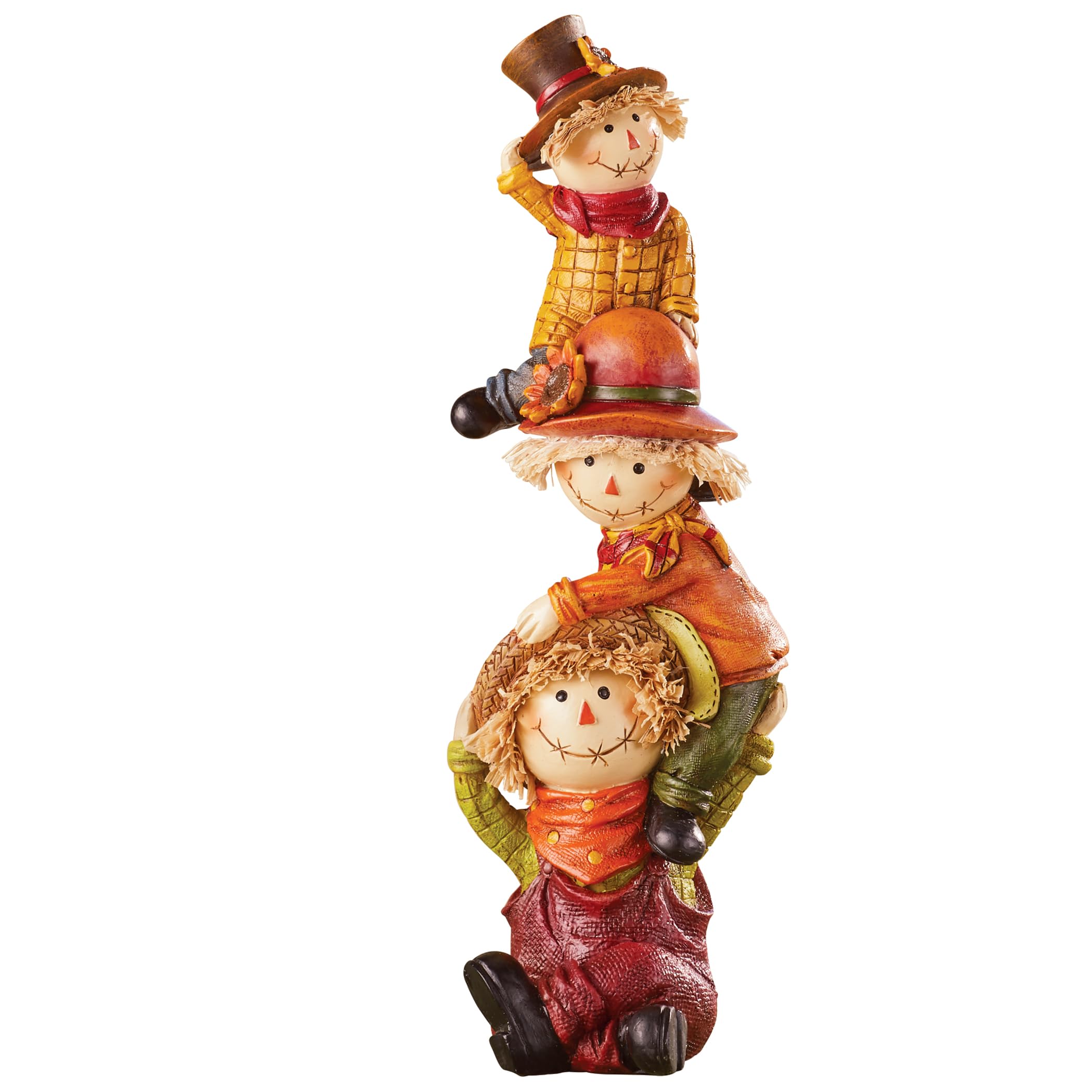 Collections EtcColorful Fall Stacked Scarecrows Decoration