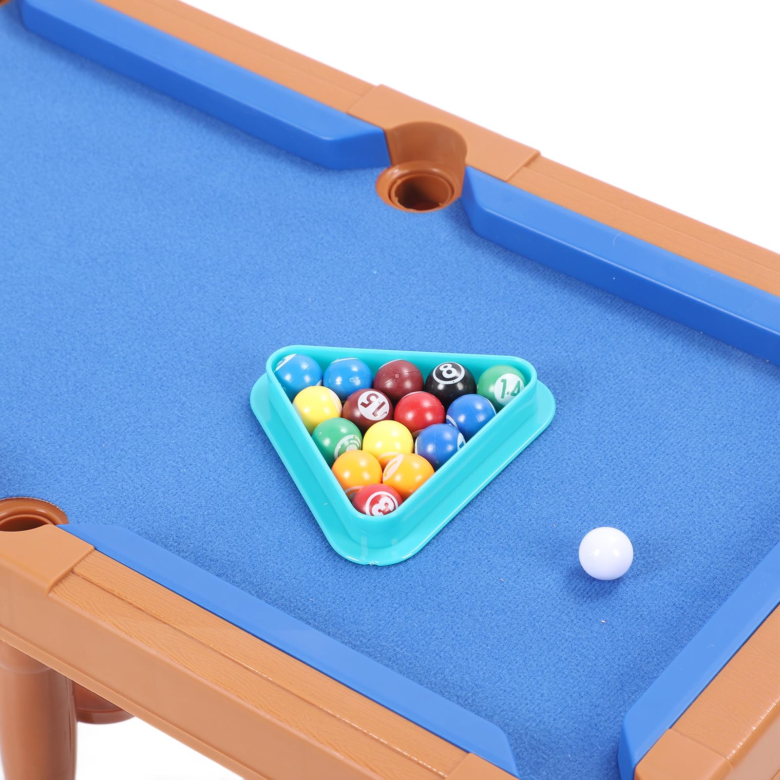 GLOGLOW Mini Table de Billard Portable de 17,32 Pouces avec Balles, Queues et Support Triangulaire, Jeu de Table Amusant pour Enfants et Adultes